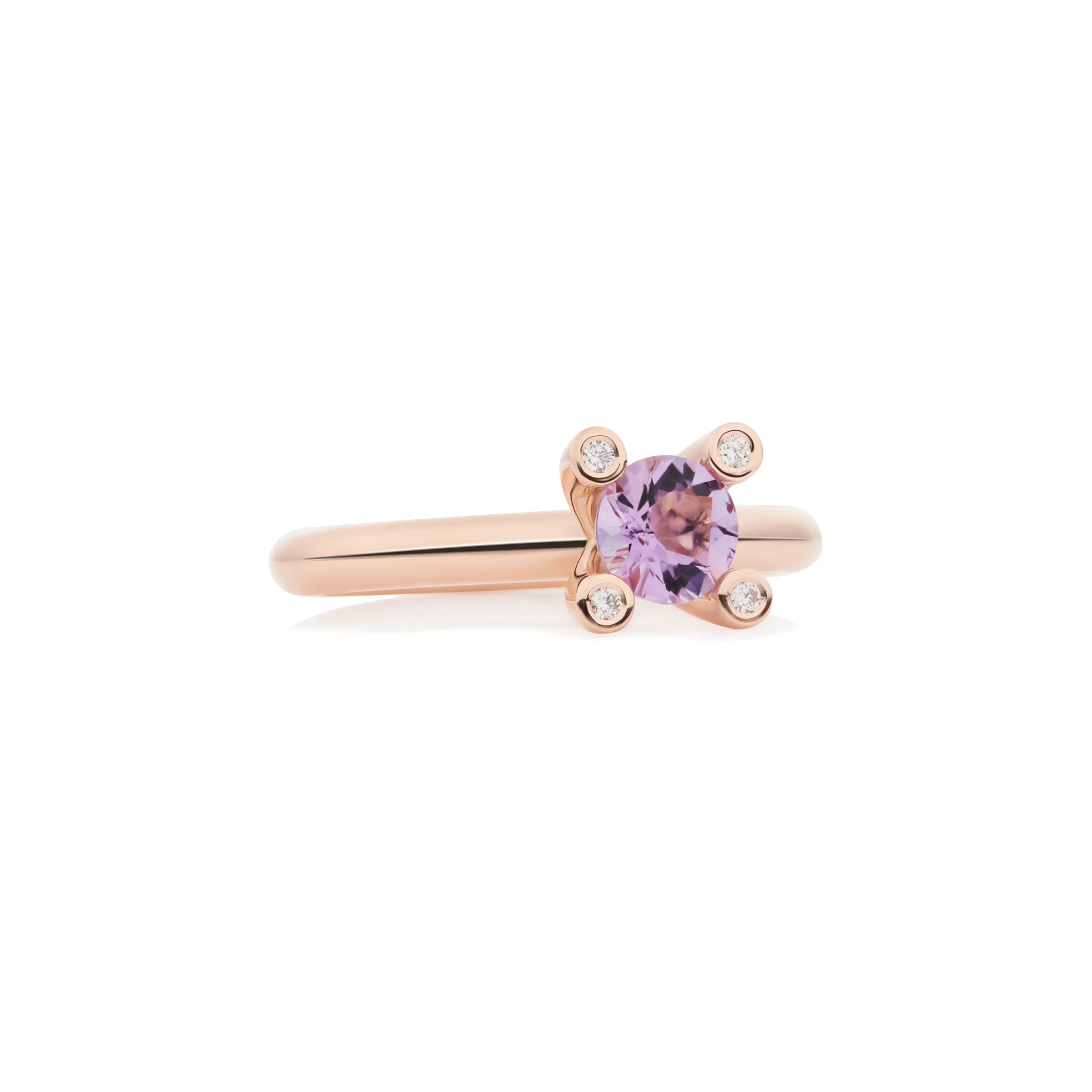 Bron Phlox Ring (8RR4715AMBR) aus Roségold mit Amethyst und Diamant