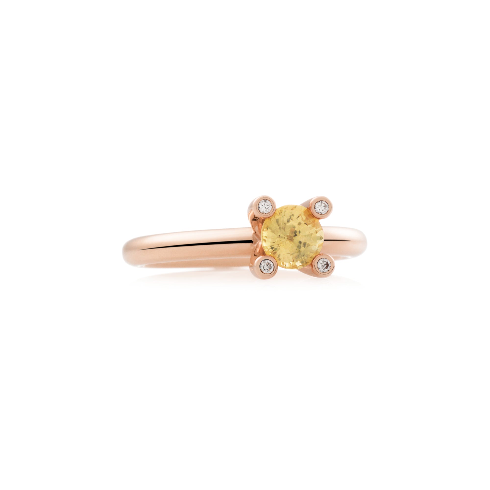 Bron Phlox Ring (8RR4715CIBR) aus Roségold mit Diamant und Citrin