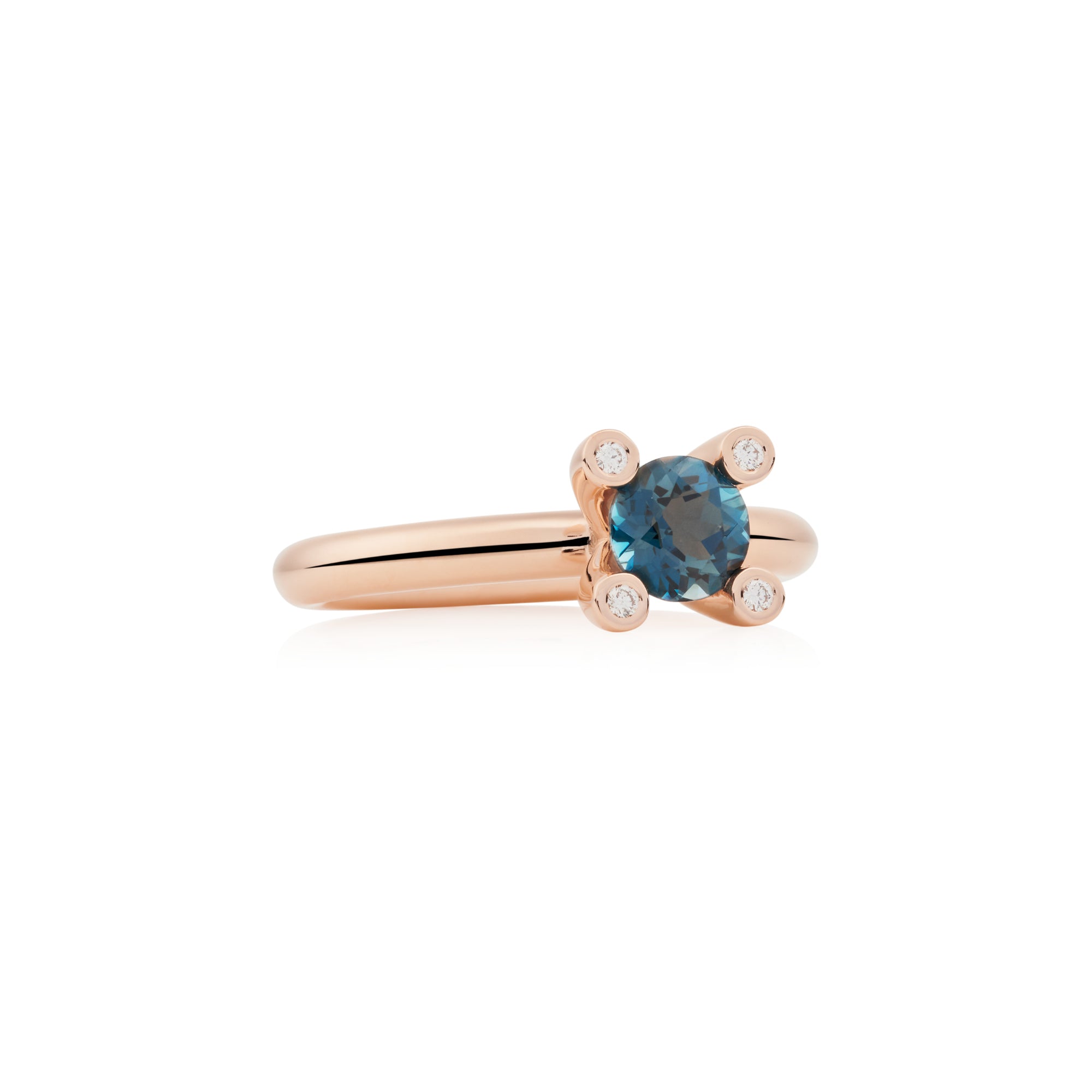 Bron Phlox Ring (8RR4715TLBR) aus Roségold mit Diamant und Topas
