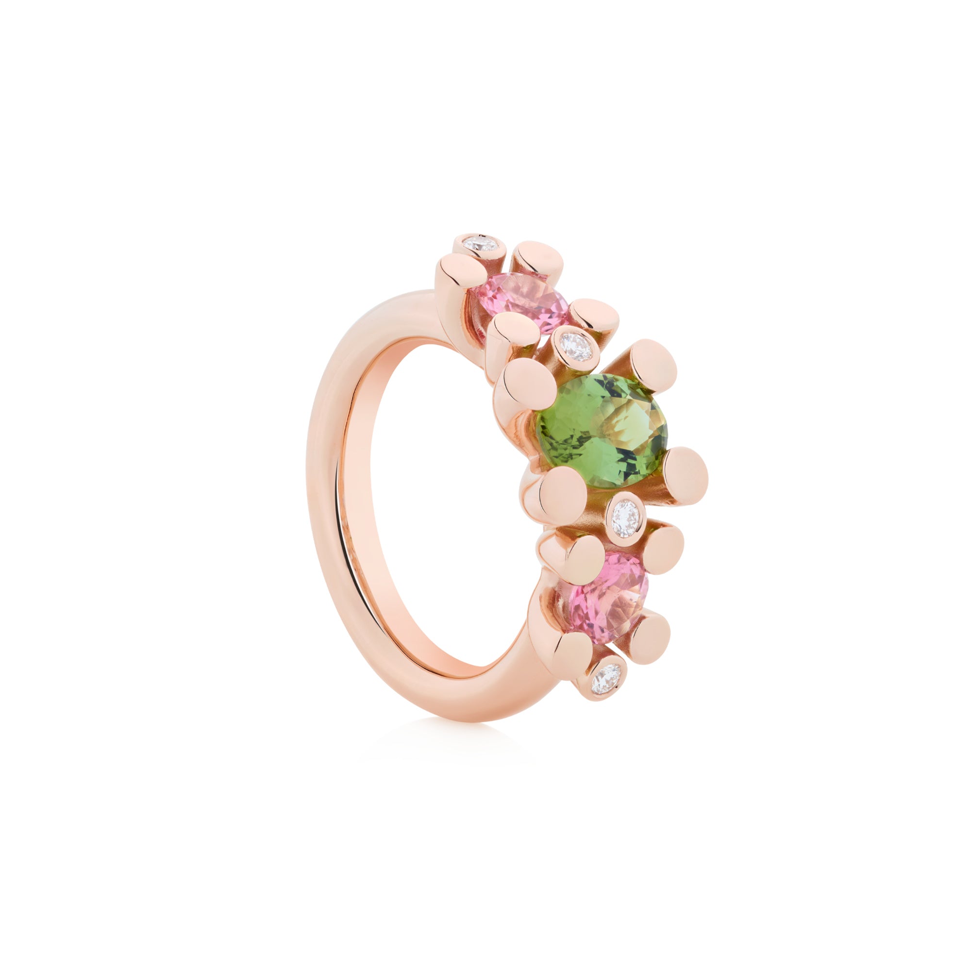 Bron Phlox Ring (8RR4805GTRTBR) aus Roségold mit Diamant und Turmalin