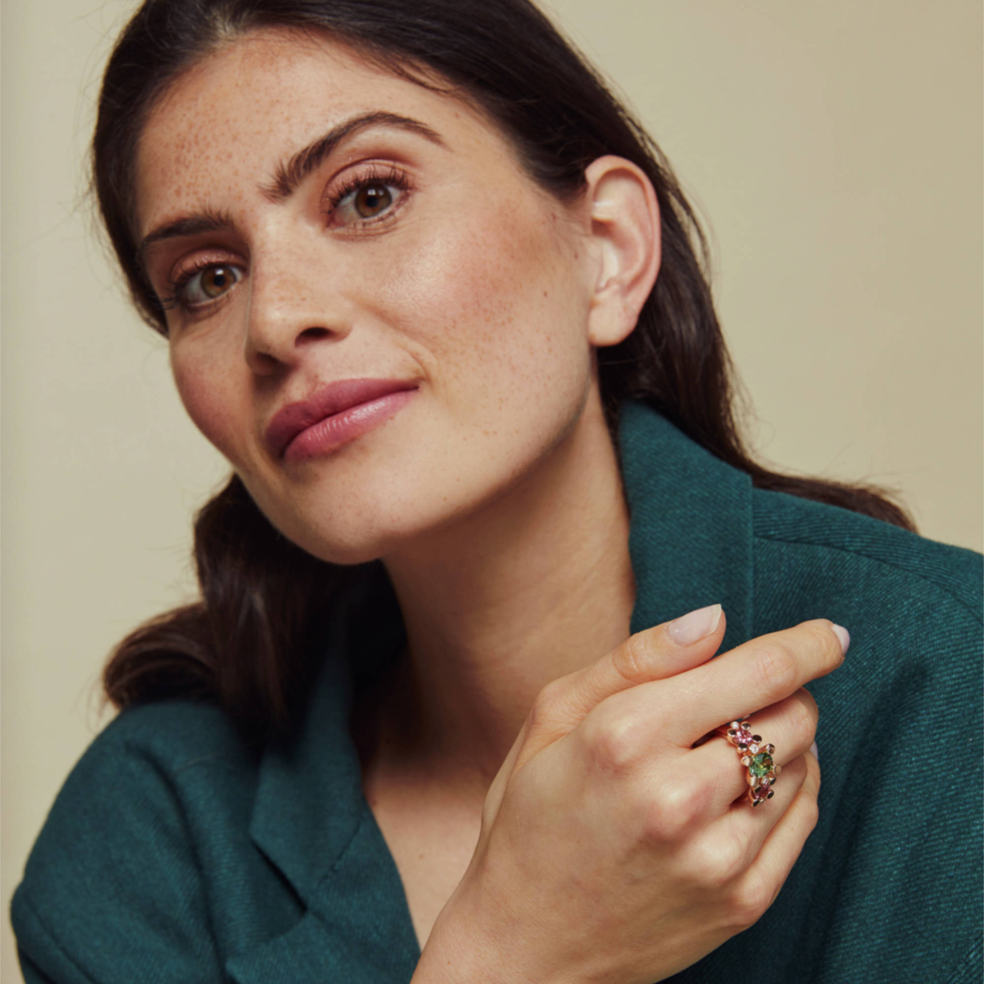 Bron Phlox Ring (8RR4805GTRTBR) aus Roségold mit Diamant und Turmalin