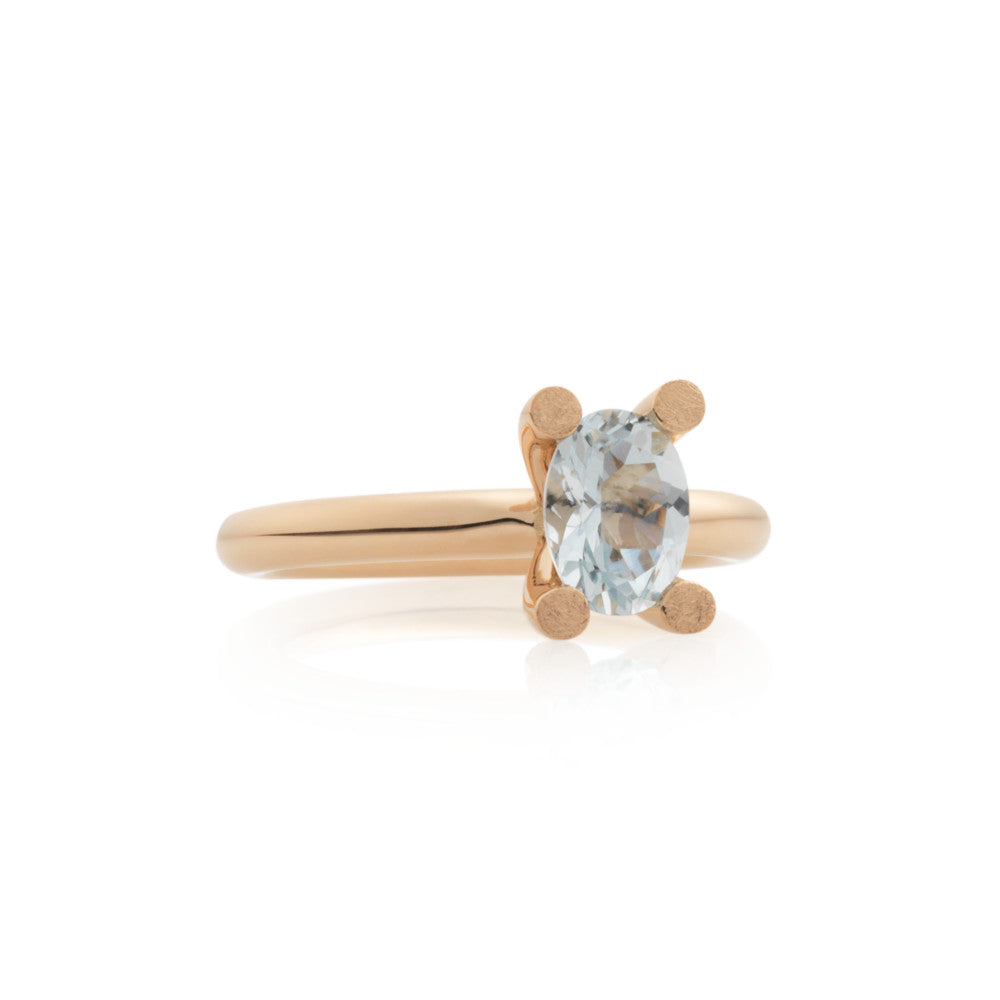 Bron Phlox Ring (8RR4819AQ) aus Roségold mit Aquamarin
