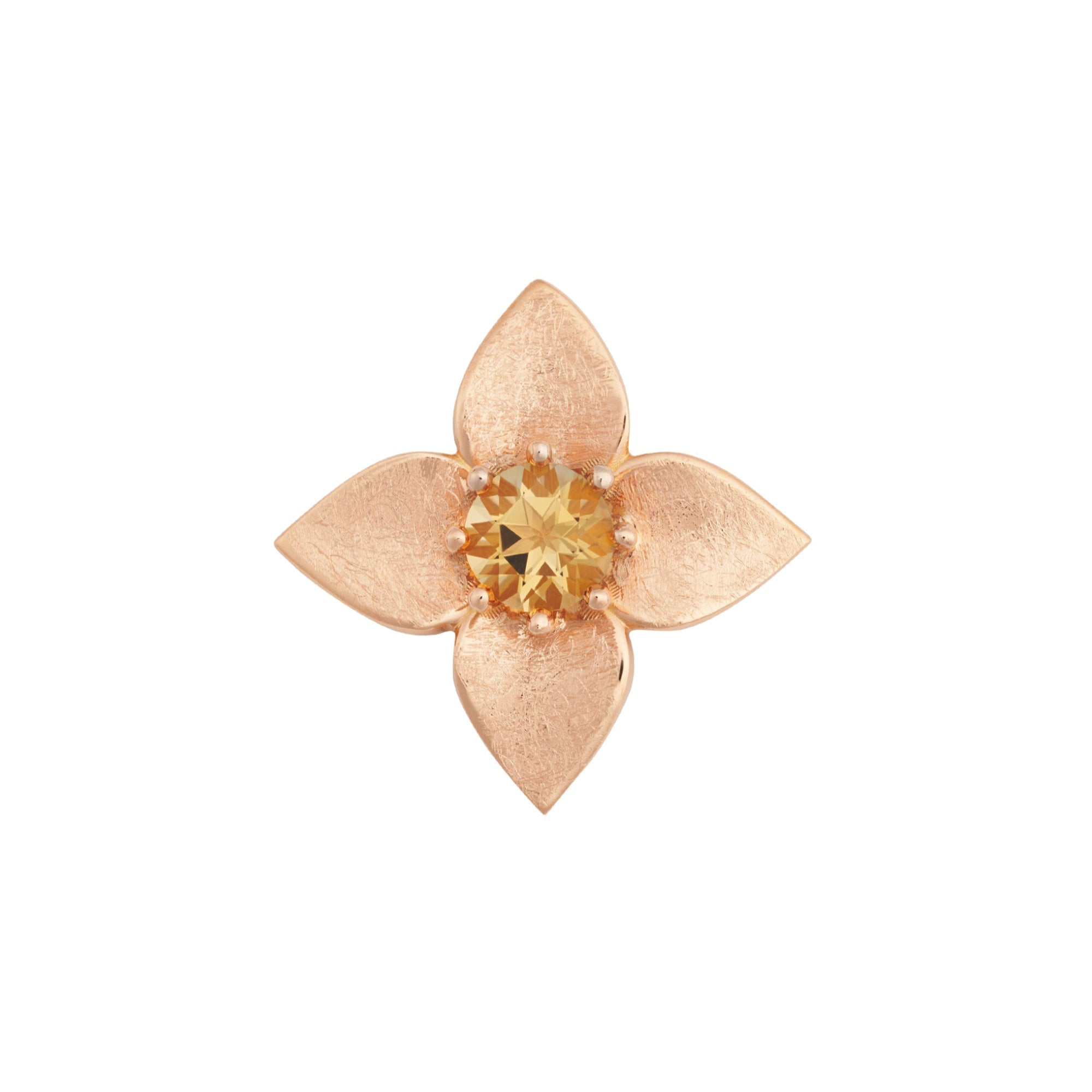 Bron Poppy Brosche (8BR1282MCI) aus Roségold mit Citrin