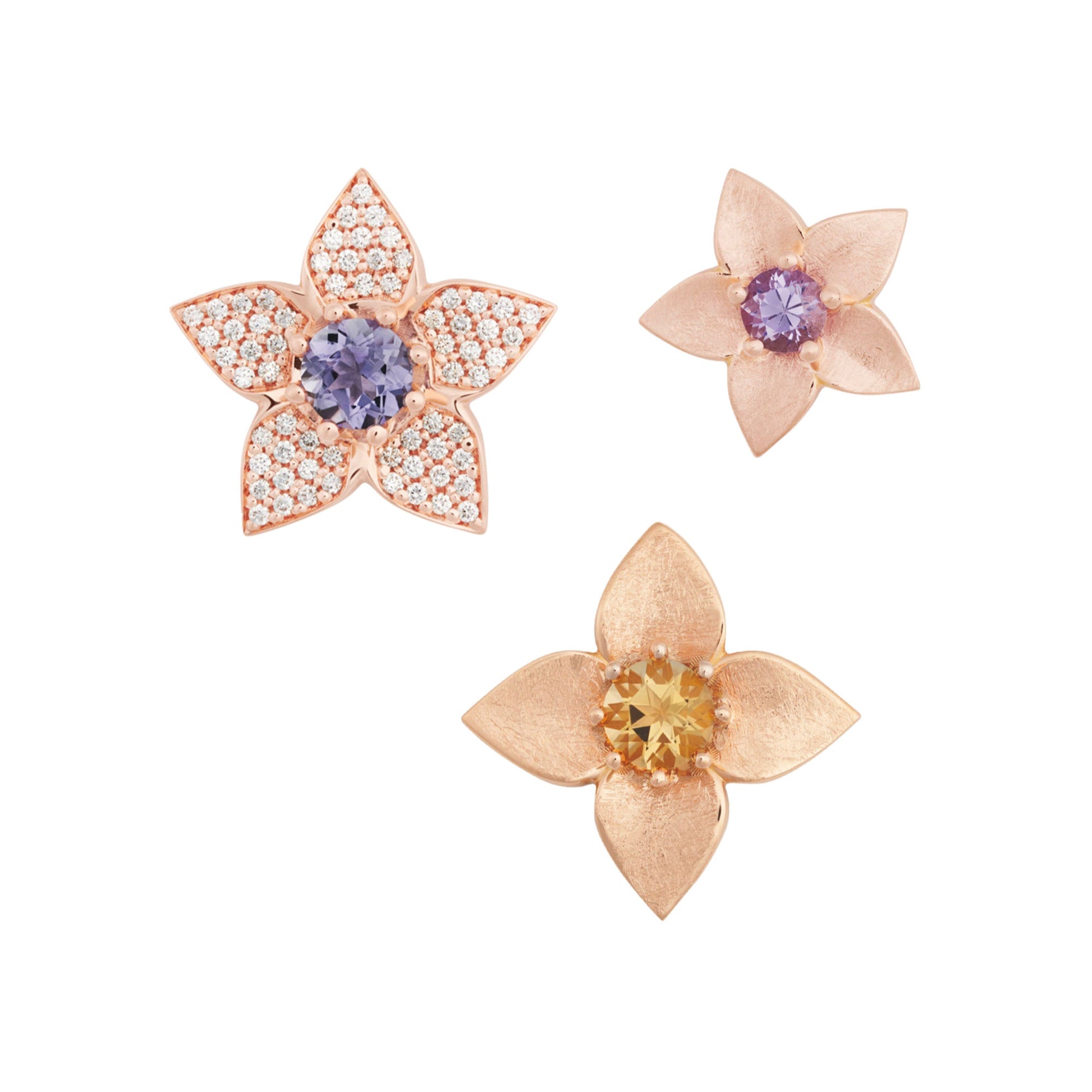 Poppy Brosche, Roségold • Citrin von Bron (8BR1282MCI)