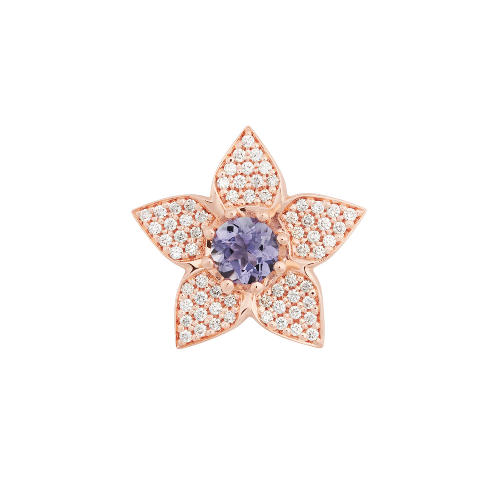 Bron Poppy Brosche (8BR1283IOBR) aus Roségold mit Diamant und Iolith