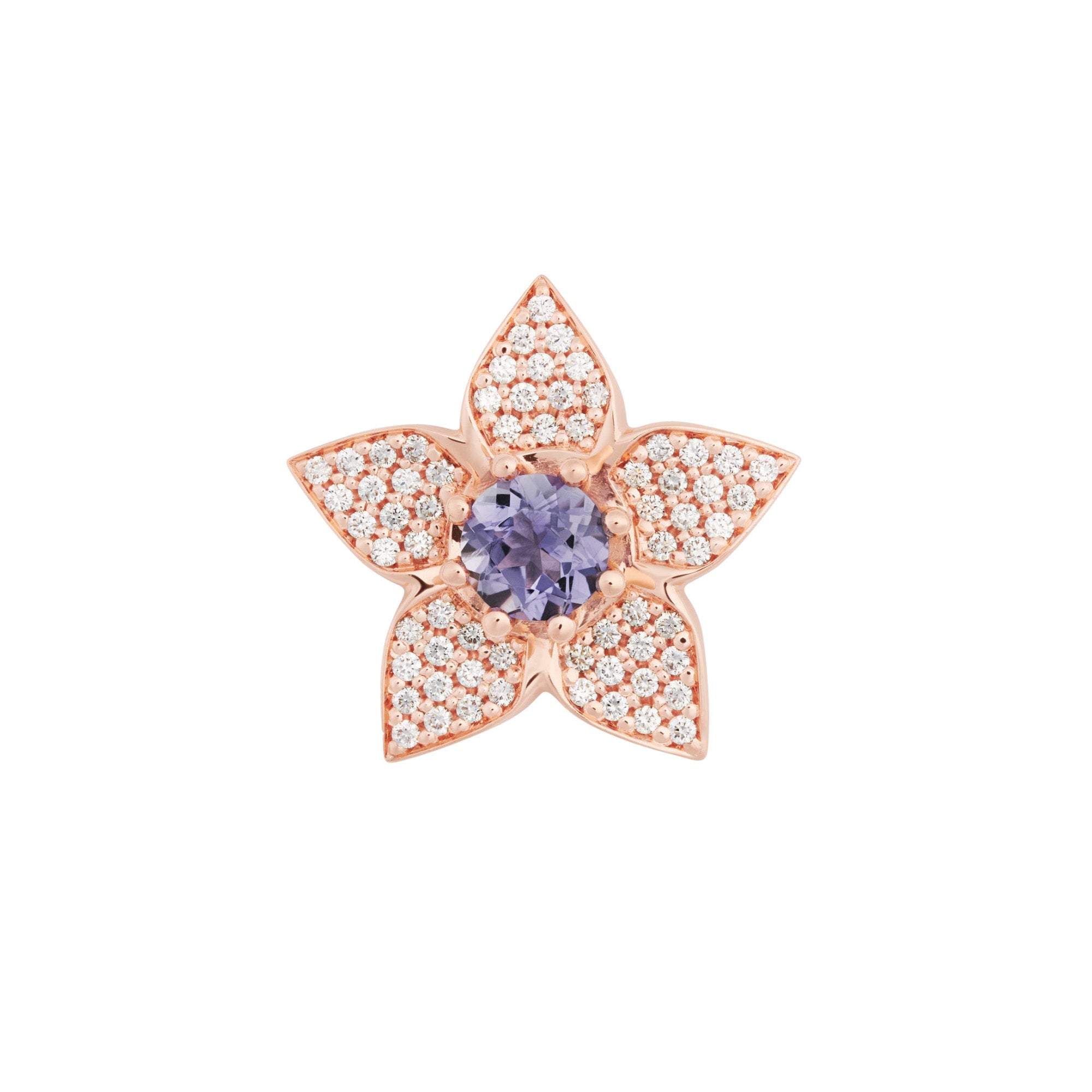 Bron Poppy Brosche (8BR1283IOBR) aus Roségold mit Diamant und Iolith
