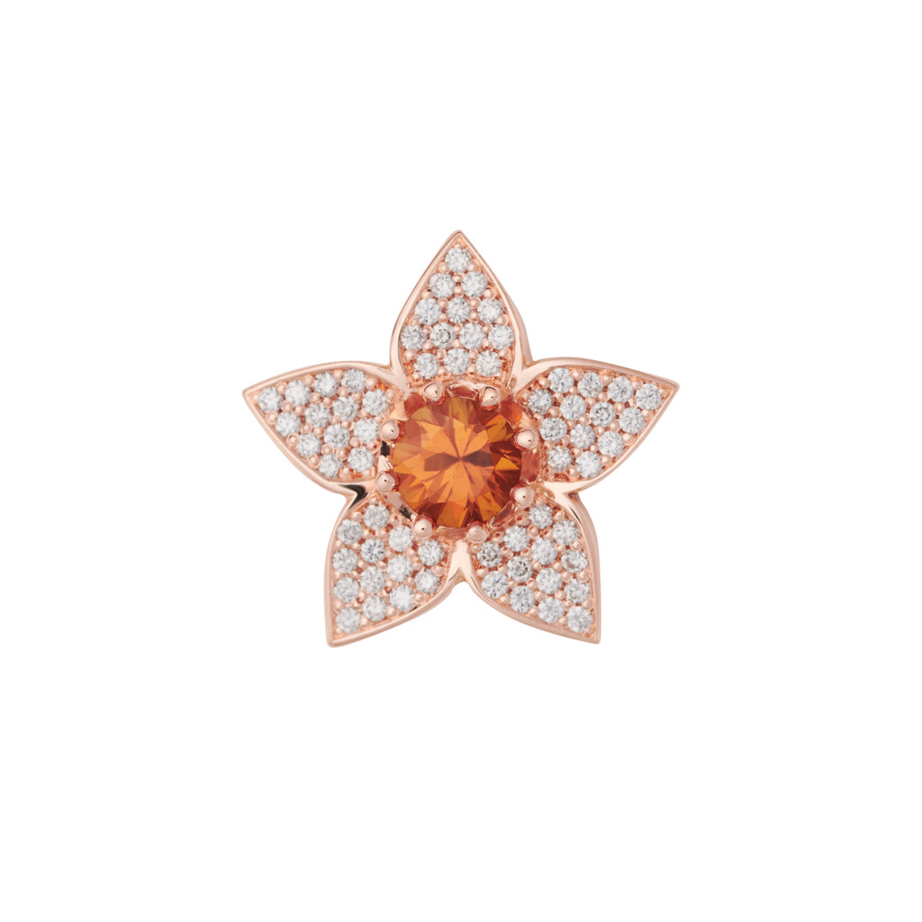 Bron Poppy Brosche (8BR1283OKBR) aus Roségold mit Diamant und Saphir