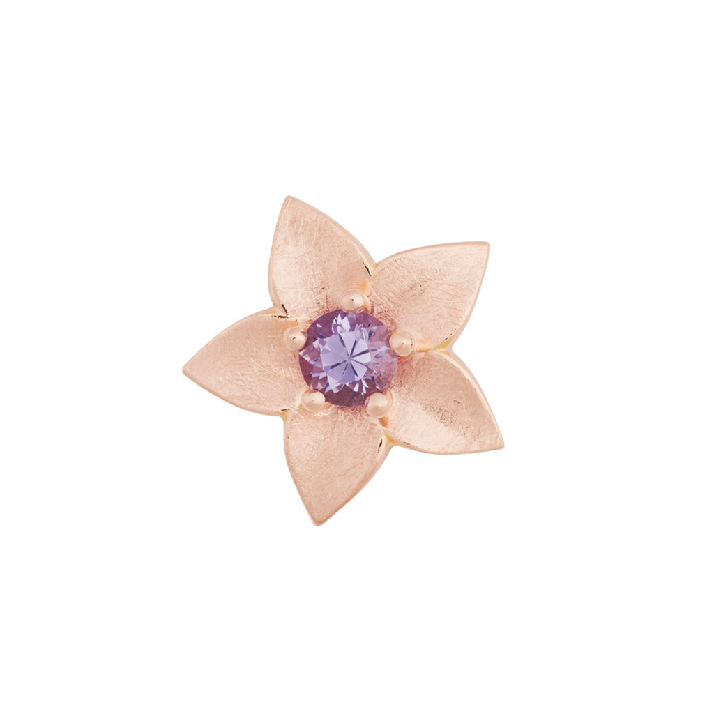 Bron Poppy Brosche (8BR1286MLK) aus Roségold mit Saphir
