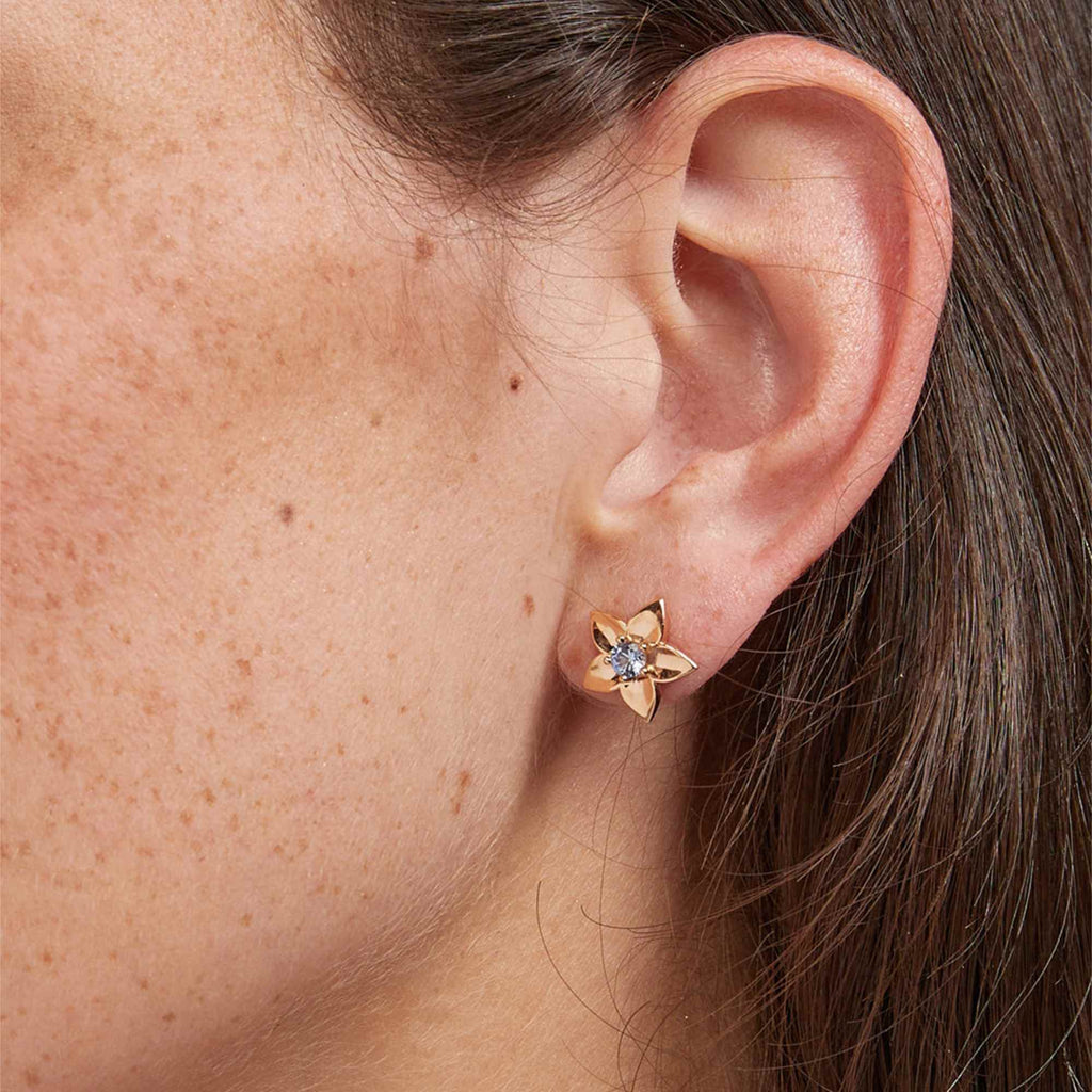 Bron Poppy Ohrschmuck (8OR4897CS) aus Roségold mit Saphir