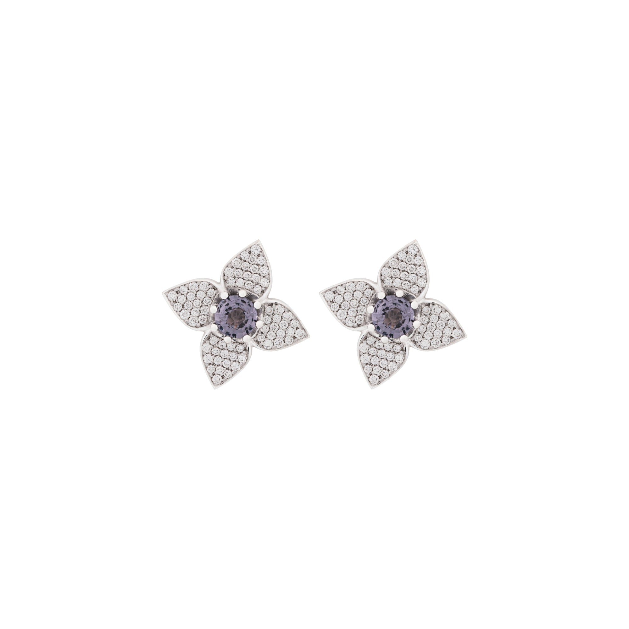 Bron Poppy Ohrstecker (8OW4909SPBR) aus Weißgold mit Diamant und Spinell