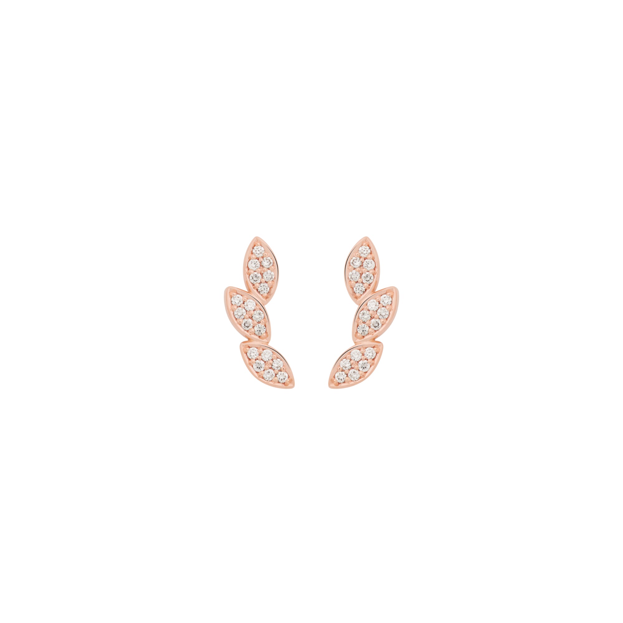 Bron Poppy Petal Ohrschmuck (8OR4913BR) aus Roségold mit Diamant