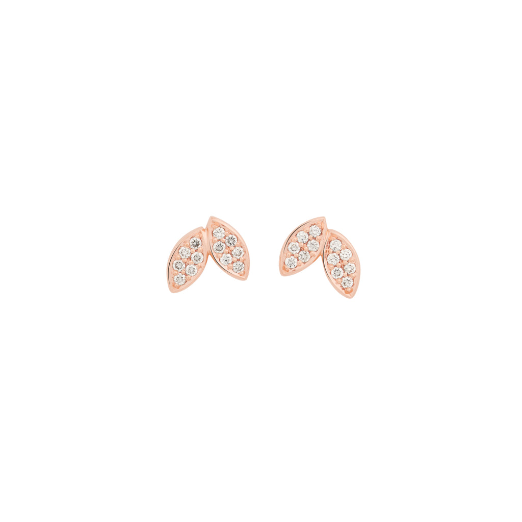 Bron Poppy Petal Ohrschmuck (8OR4915BR) aus Roségold mit Diamant