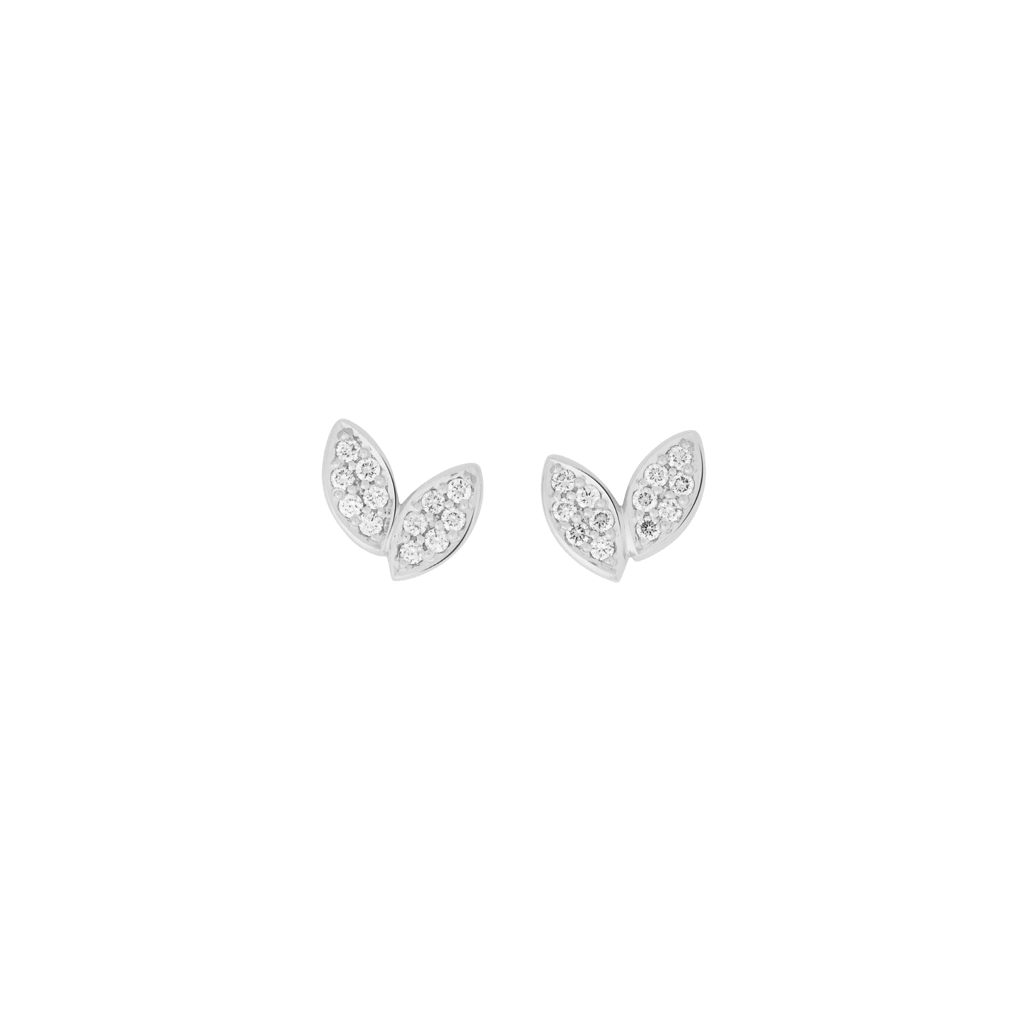 Bron Poppy Petal Ohrschmuck (8OW4915BR) aus Weißgold mit Diamant