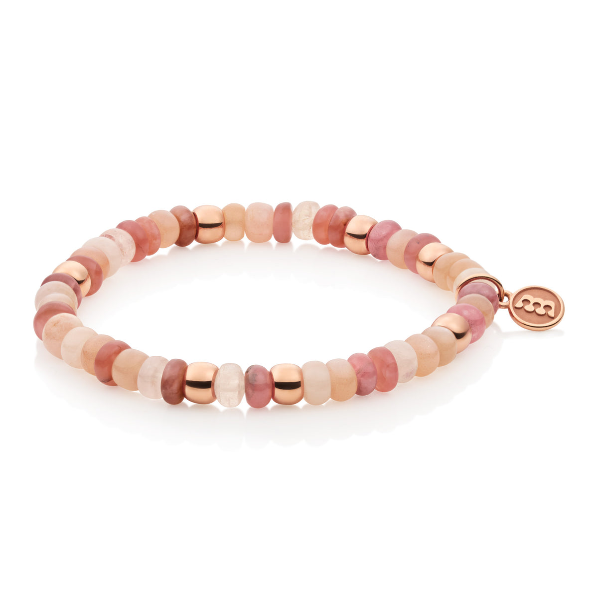 Bron Reflex Armband (8AR3985MIX23) aus Roségold mit Mondstein und Rhodochrosit
