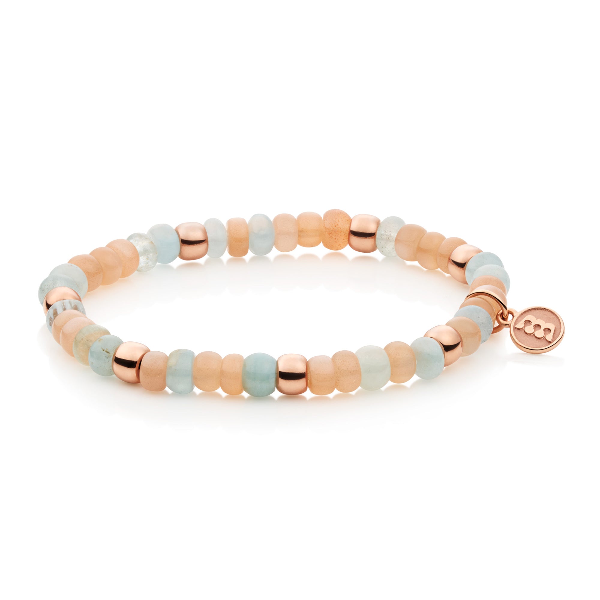 Bron Reflex Armband (8AR3985MIX34) aus Roségold mit Aquamarin und Mondstein