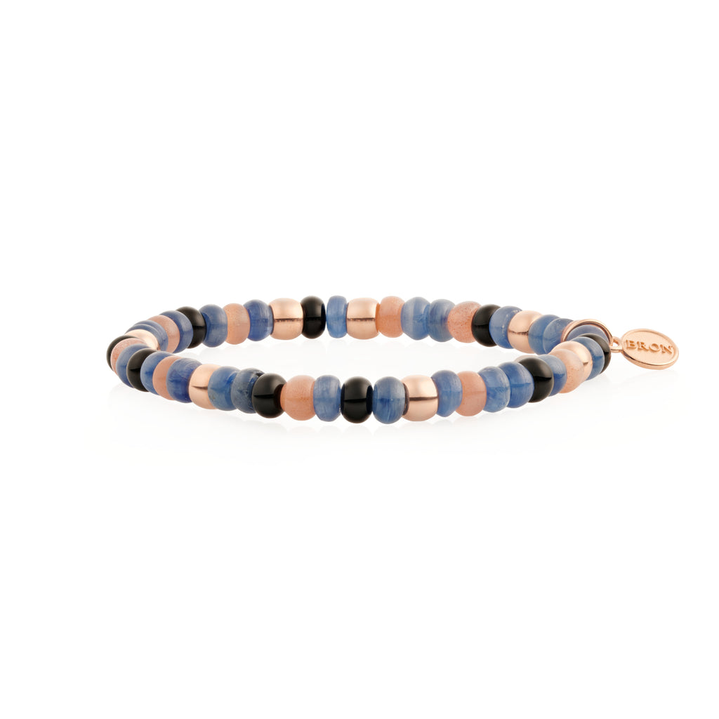 Bron Reflex Armband (8AR3985MIX44) aus Roségold mit Mondstein und Onyx