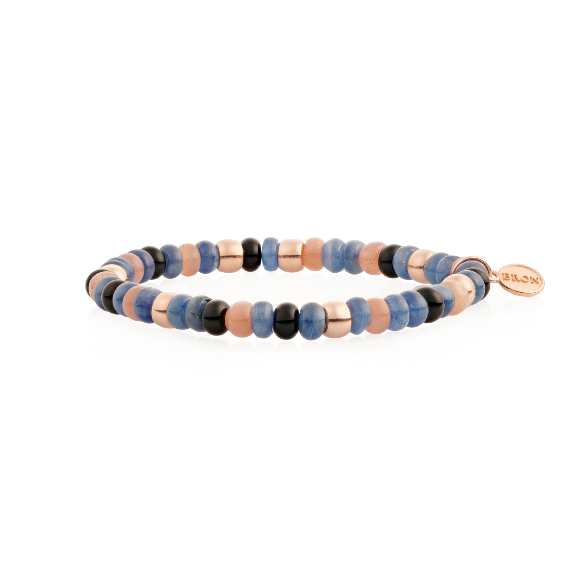 Bron Reflex Armband (8AR3985MIX44) aus Roségold mit Mondstein und Onyx