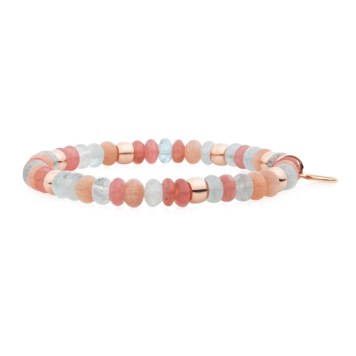 Bron Reflex Armband (8AR3985MIX59) aus Roségold mit Aquamarin, Mondstein und Rhodochrosit
