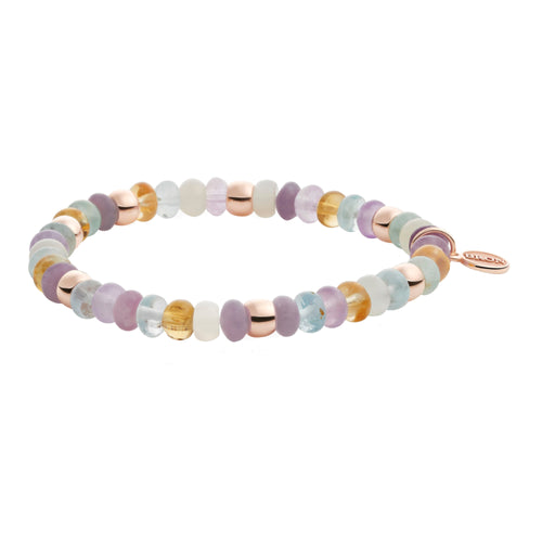 Bron Reflex Armband (8AR3985MIX84) aus Roségold mit Amethyst, Aquamarin, Citrin und Mondstein