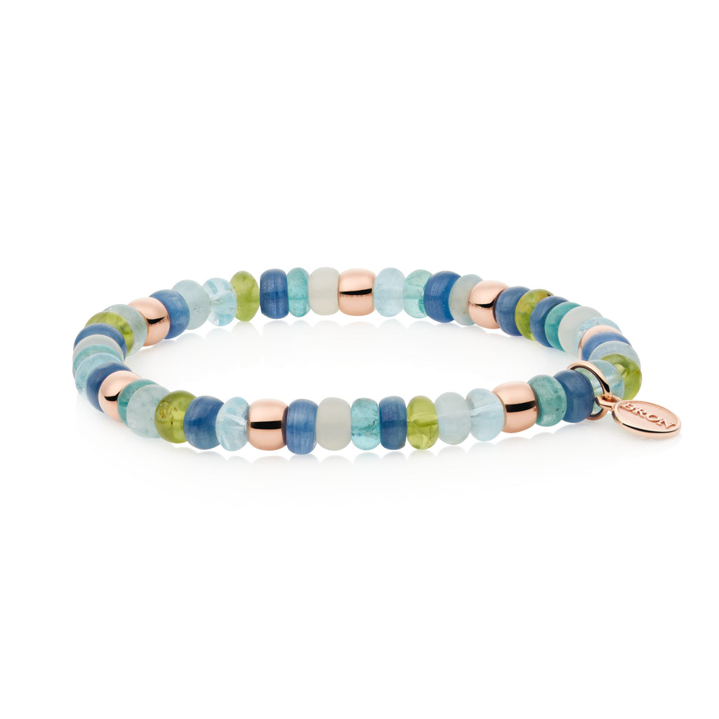 Bron Reflex Armband (8AR3985MIX97) aus Roségold mit Aquamarin und Peridot