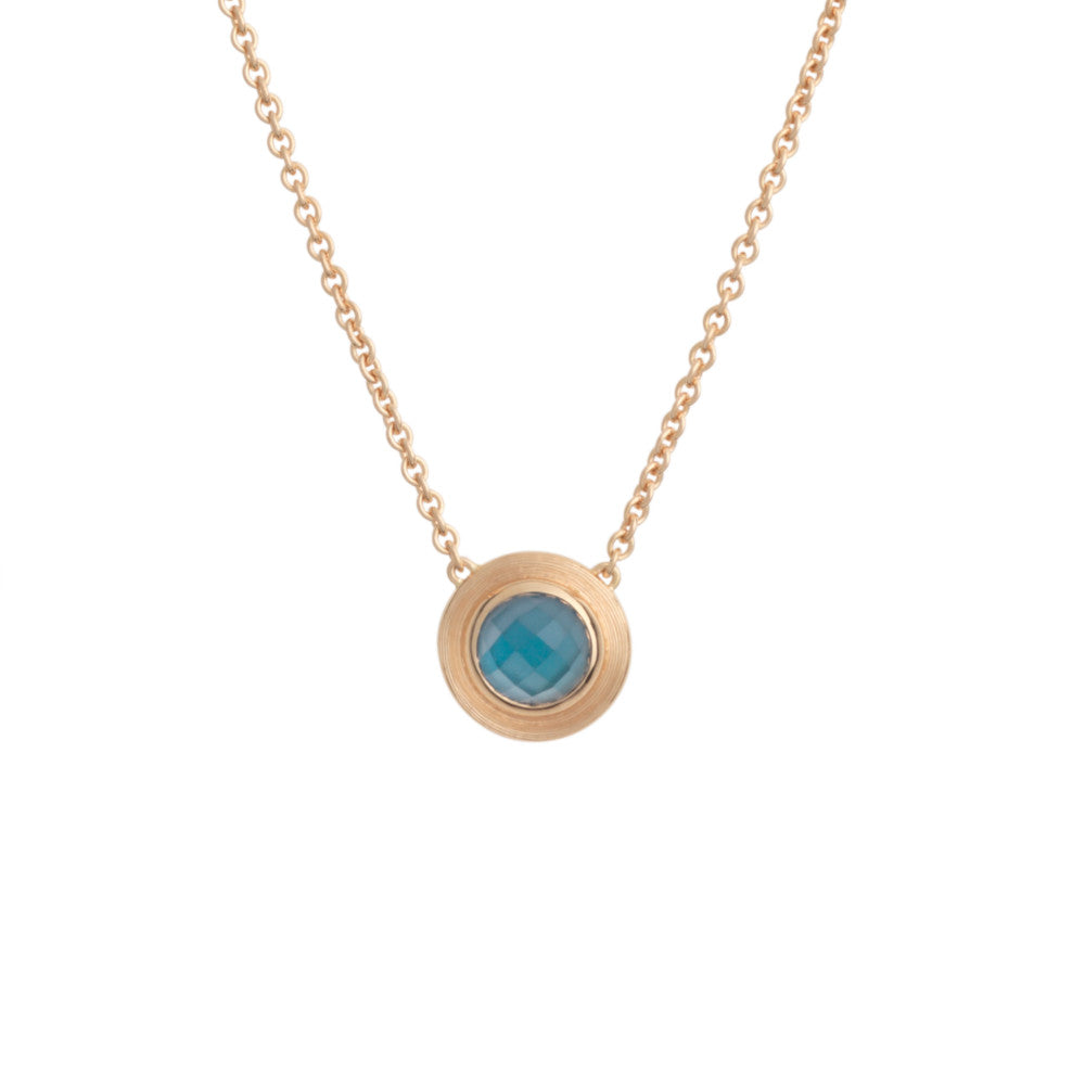 Bron Solar Anhänger mit Kette (8CR4408TLC) aus Roségold mit Topas