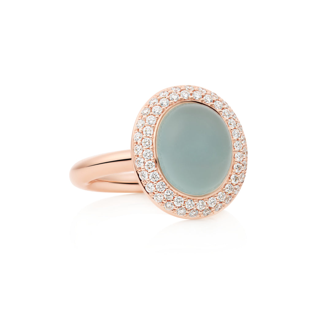 Bron Solar Ring (8RR4947AQCBR) aus Roségold mit Aquamarin und Diamant