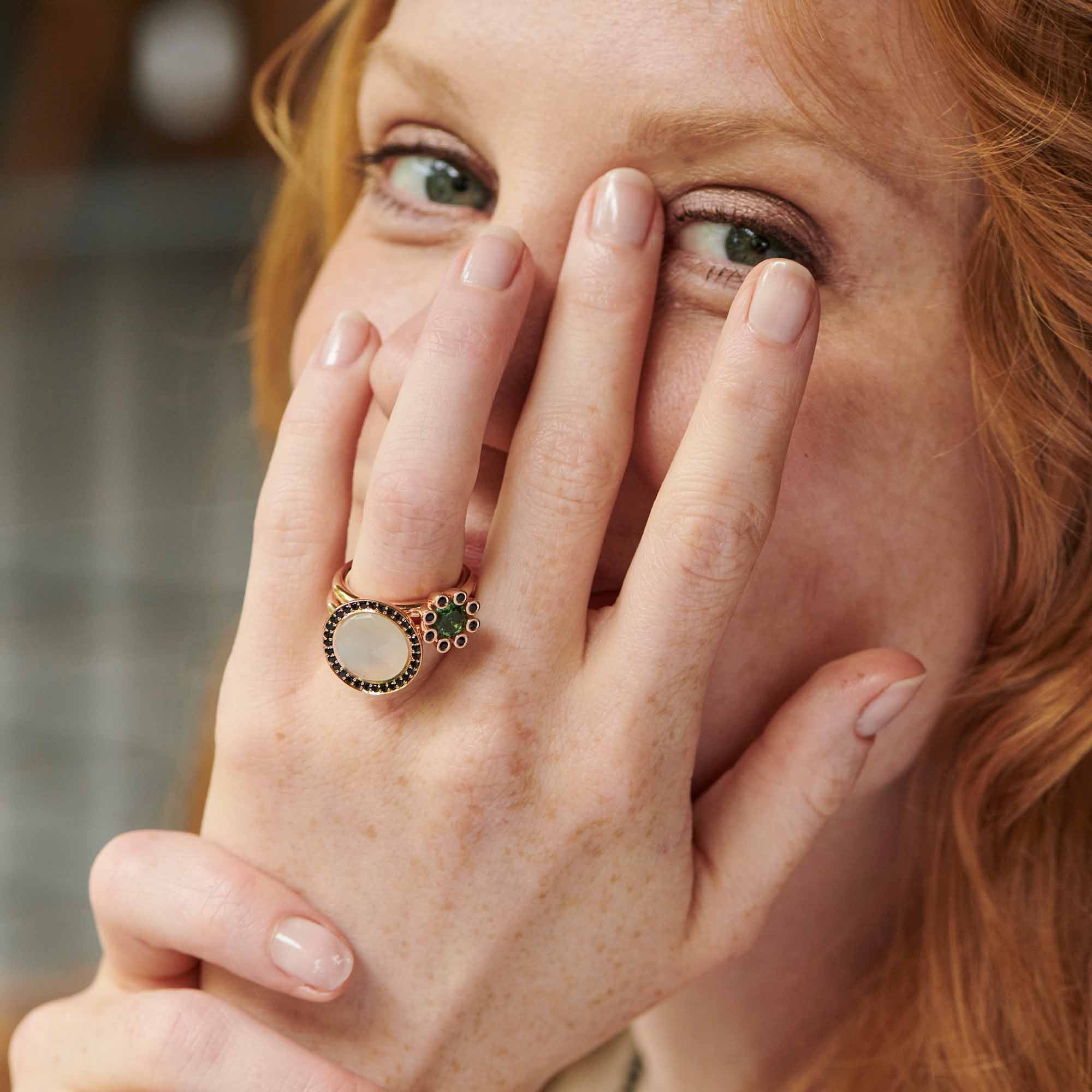 Bron Sprite Ring (8RR4590GTZK) aus Roségold mit Saphir und Turmalin