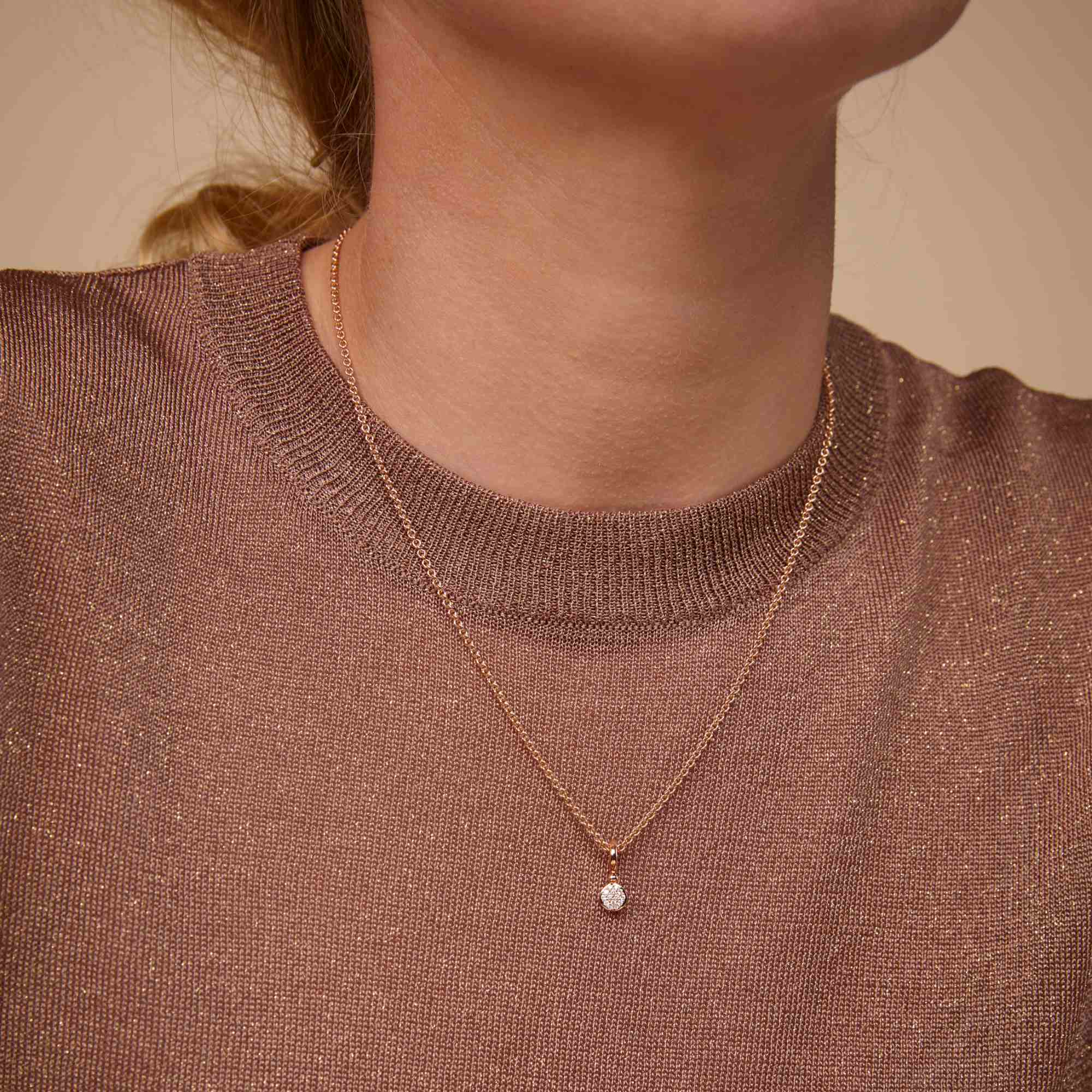 Bron Stardust Anhänger (8HR3434BR) aus Roségold mit Diamant