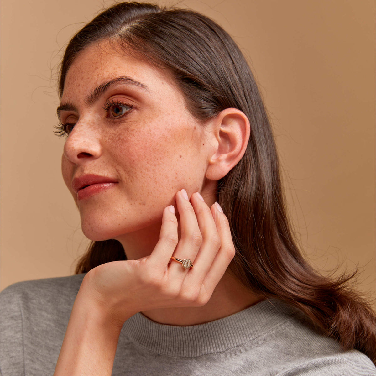 Bron Stardust Ring (8RR4717CBR) aus Roségold mit Diamant