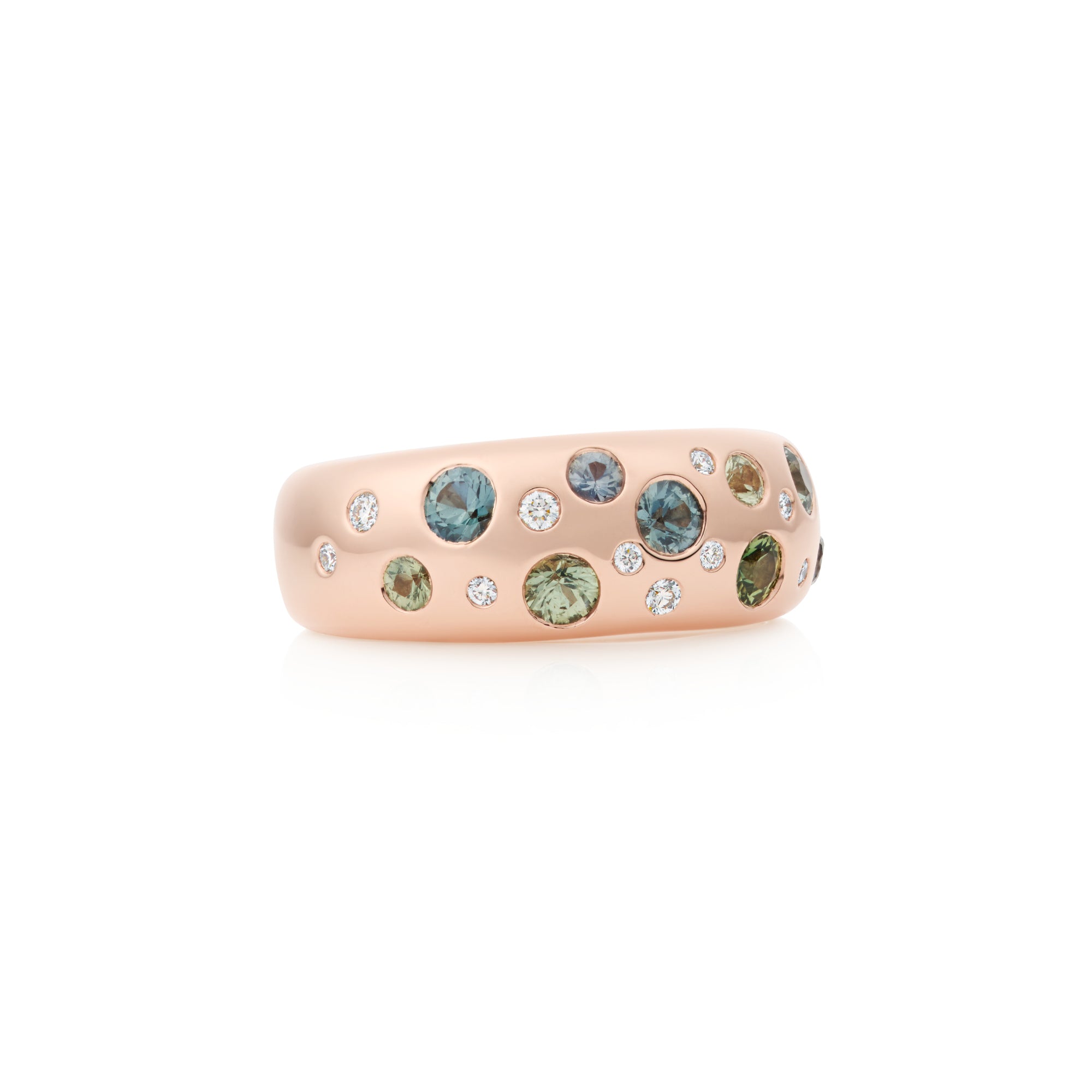 Bron Stax Ring (8RR4936GKPKBR) aus Roségold mit Diamant und Saphir