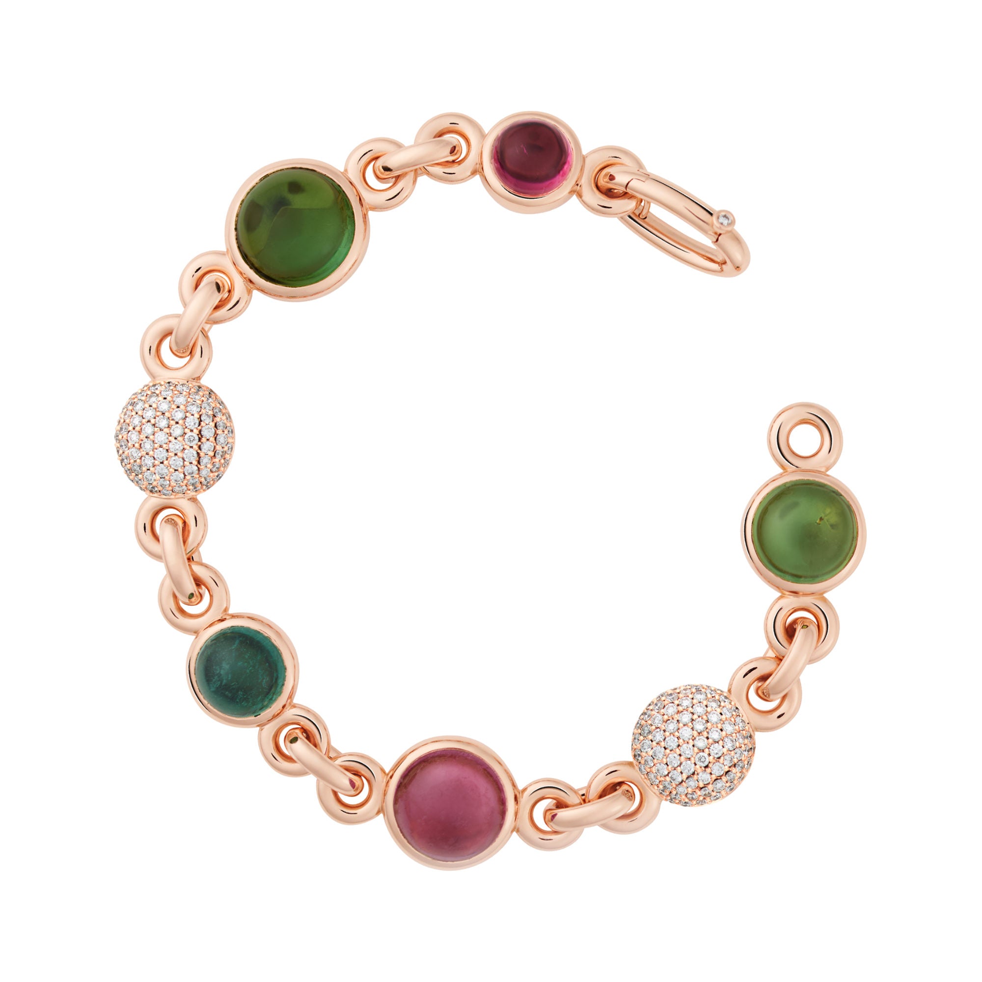 Bron Sushi Armband (4AR4043MIX01BR) aus Roségold mit Diamant und Turmalin