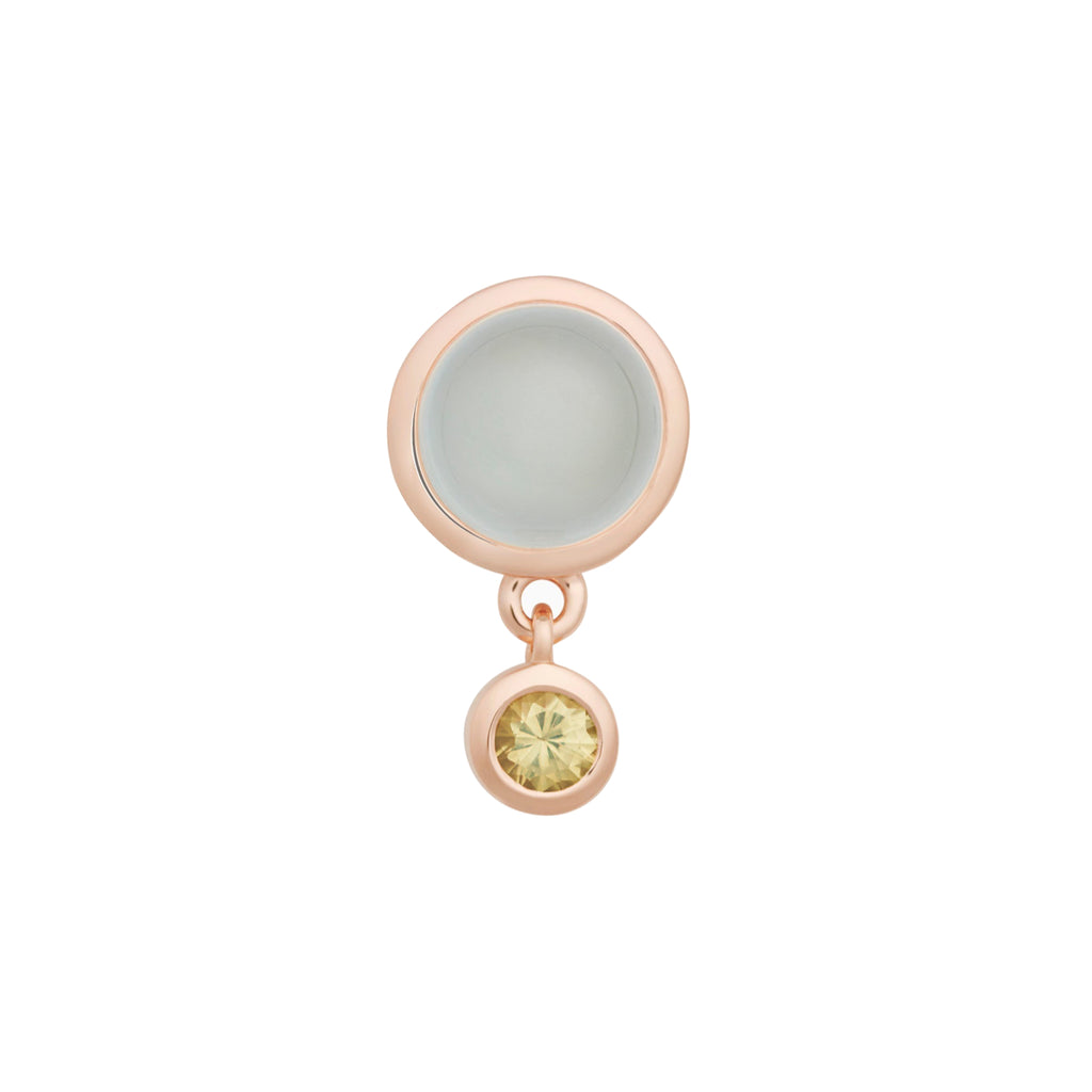 Bron Sushi Brosche (8BR1285AQCYK) aus Roségold mit Aquamarin und Saphir