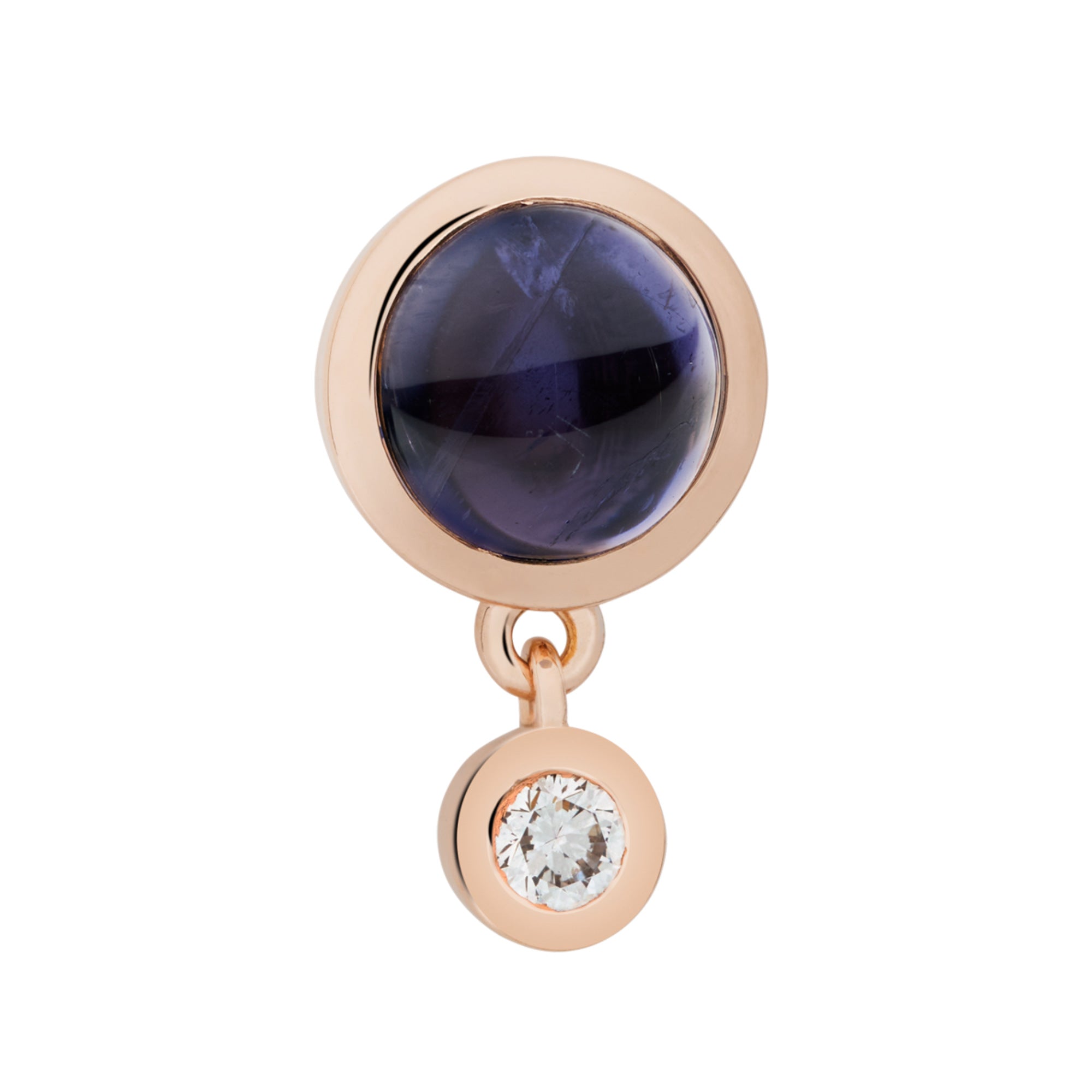 Bron Sushi Brosche (8BR1285IOCBR) aus Roségold mit Diamant und Iolith