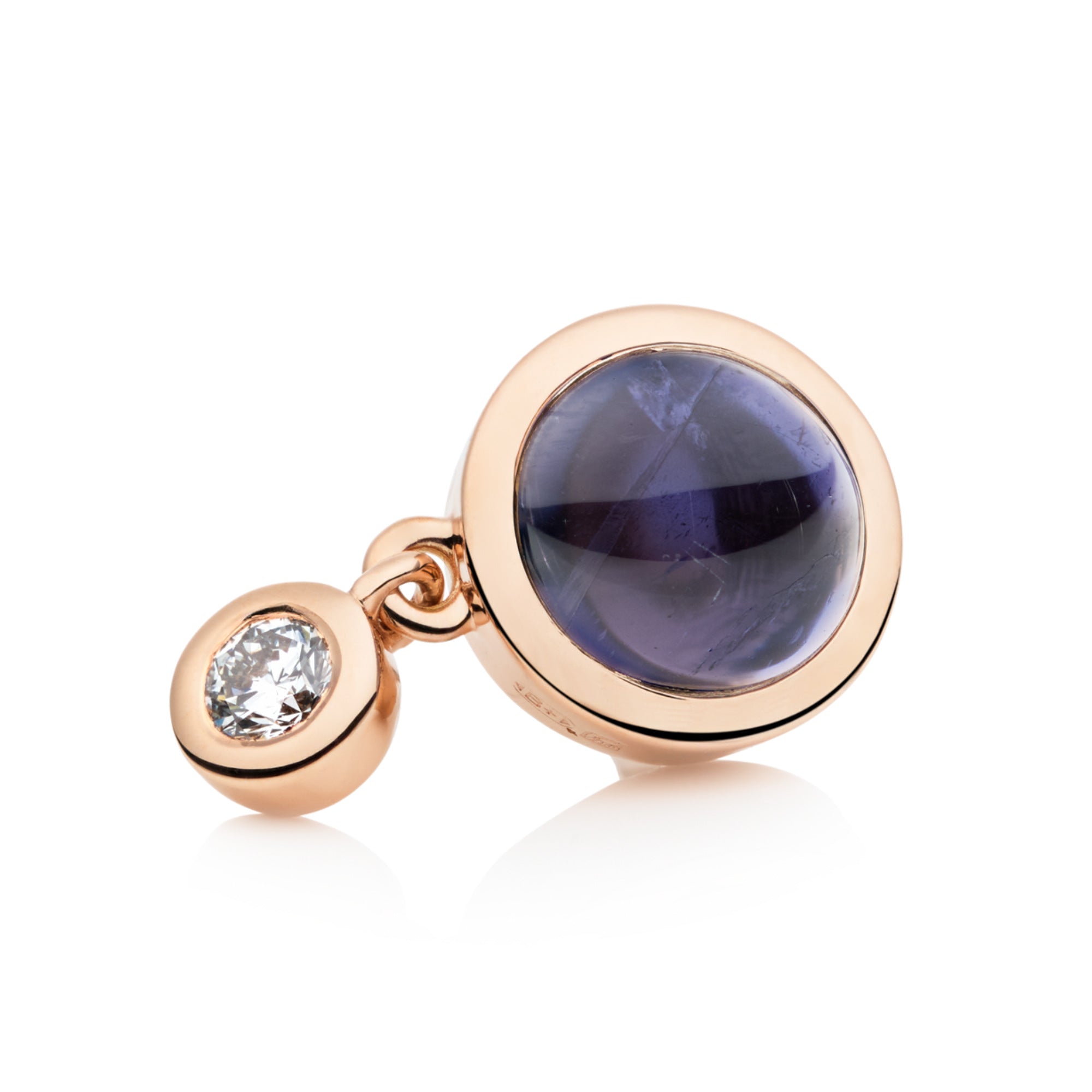 Bron Sushi Brosche (8BR1285IOCBR) aus Roségold mit Diamant und Iolith