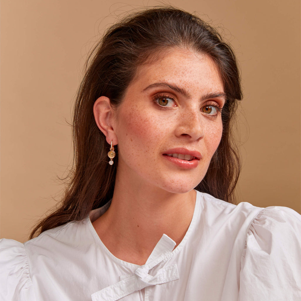 Bron Stardust Ohrschmuck (8OR4861CICBR) aus Roségold mit Diamant und Citrin