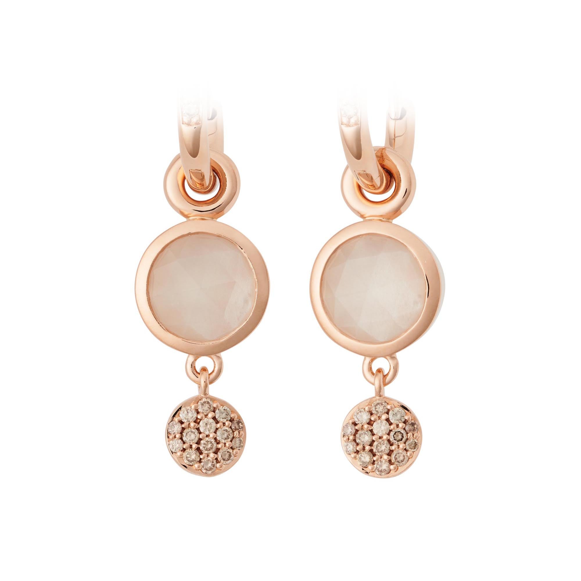 Bron Sushi Ohrschmuck (8OR4861MWBCBR) aus Roségold mit Diamant und Mondstein