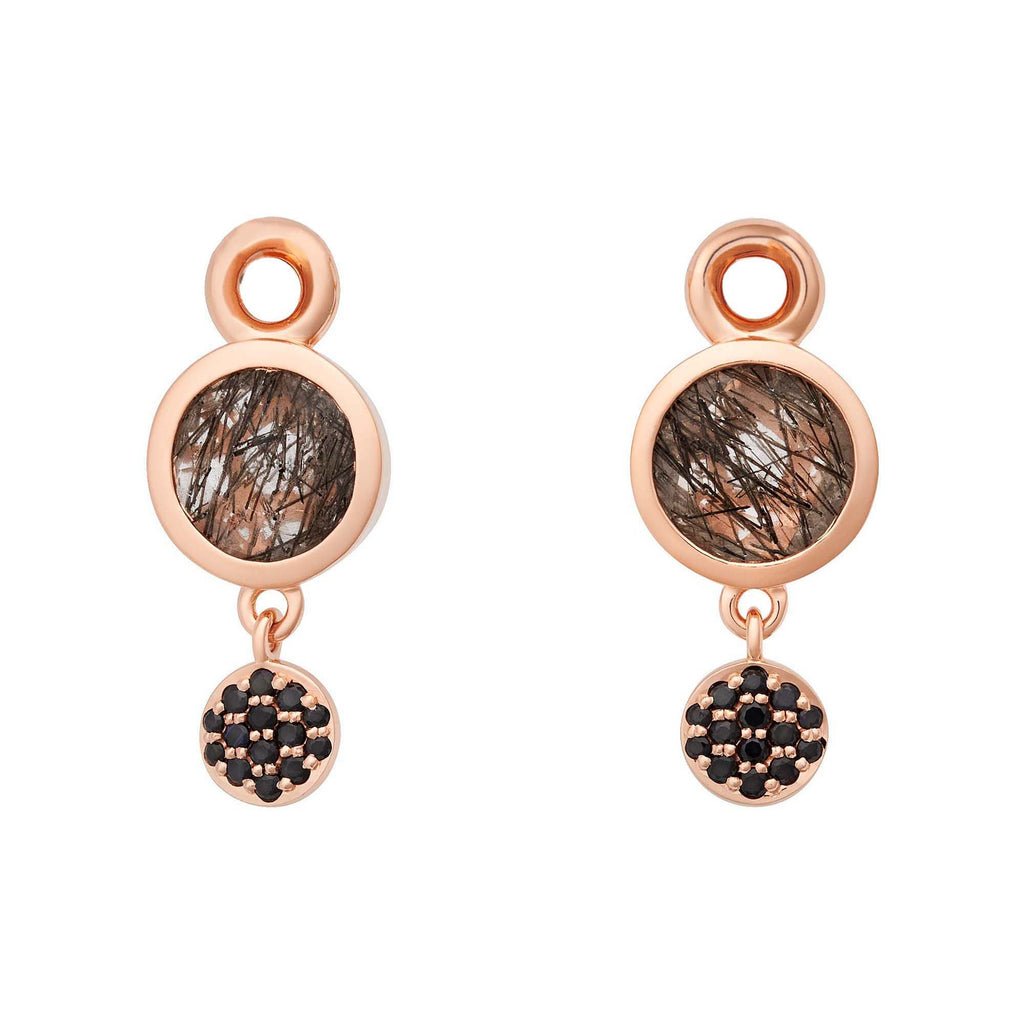 Bron Sushi Ohrschmuck (8OR4861QBBZK) aus Roségold mit Rutilquarz und Saphir