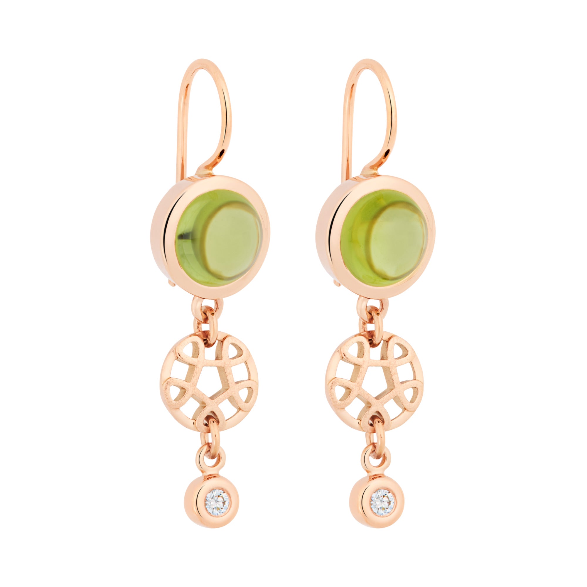 Bron Sushi Ohrschmuck (8OR4842MPECBR) aus Roségold mit Diamant und Peridot