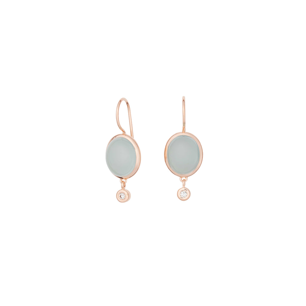 Bron Sushi Ohrschmuck (8OR4862AQCBR) aus Roségold mit Aquamarin und Diamant
