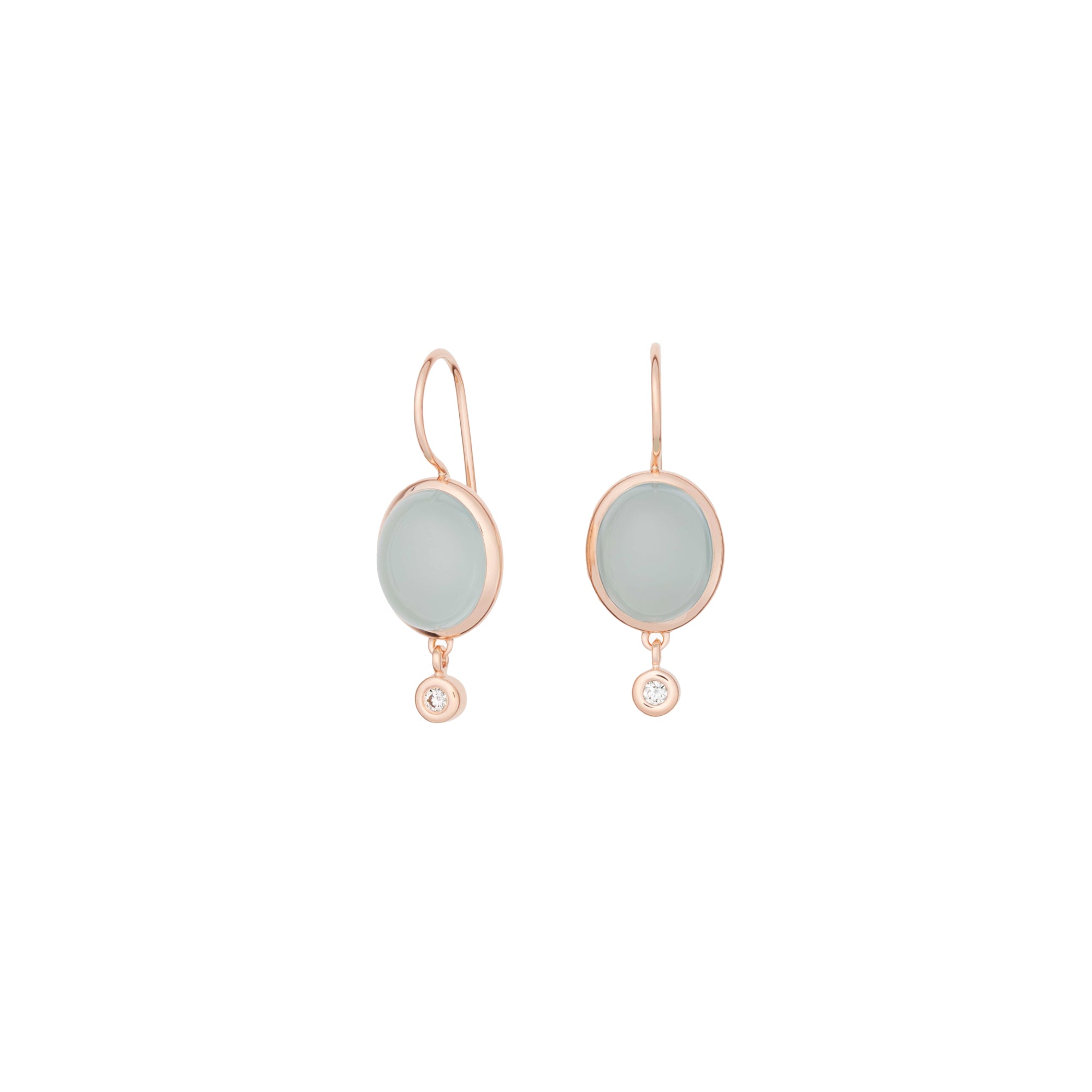 Bron Sushi Ohrschmuck (8OR4862AQCBR) aus Roségold mit Aquamarin und Diamant