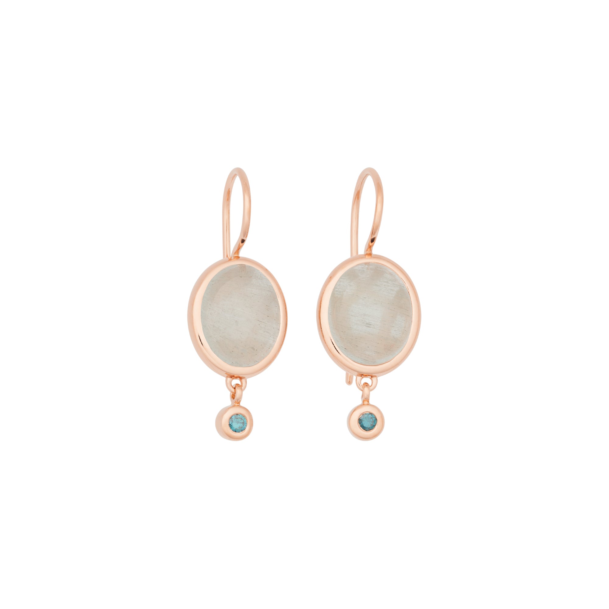 Bron Sushi Ohrschmuck (8OR4862AQCIBR) aus Roségold mit Aquamarin und Diamant