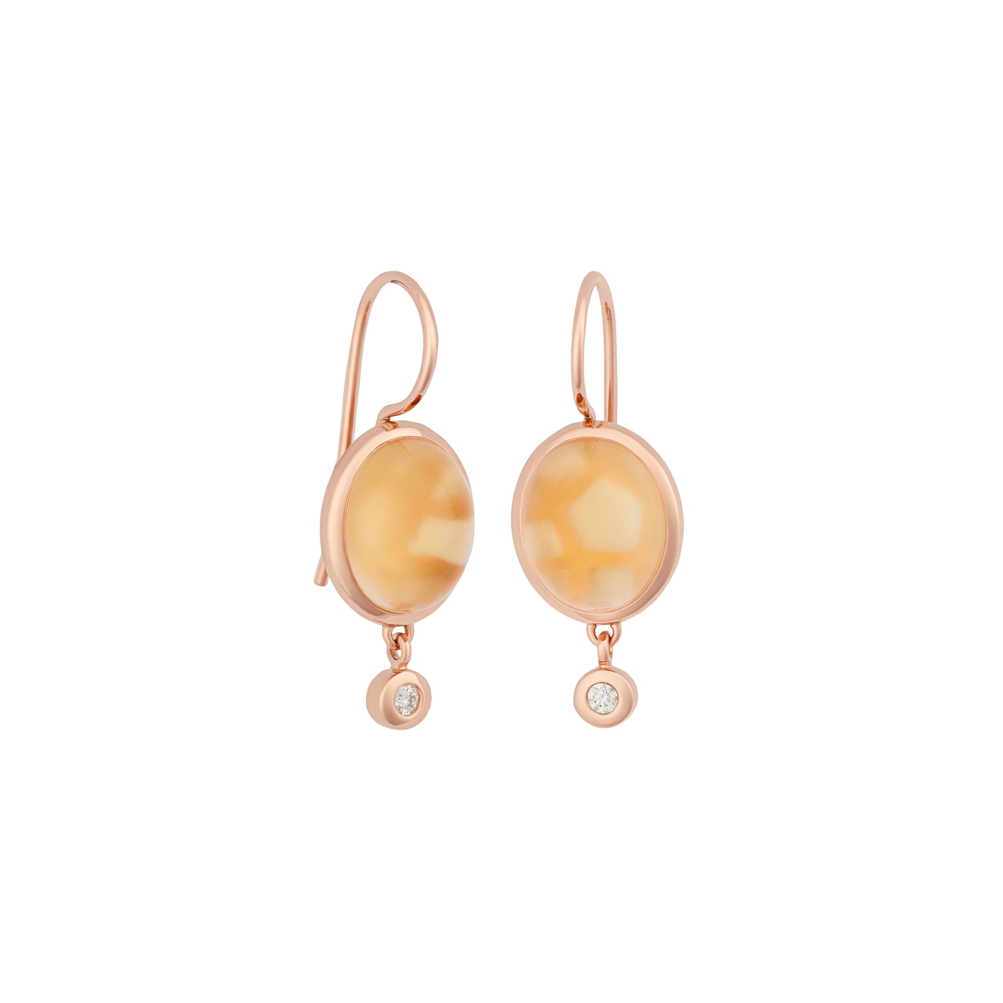 Bron Sushi Ohrschmuck (8OR4862CICBR) aus Roségold mit Diamant und Citrin