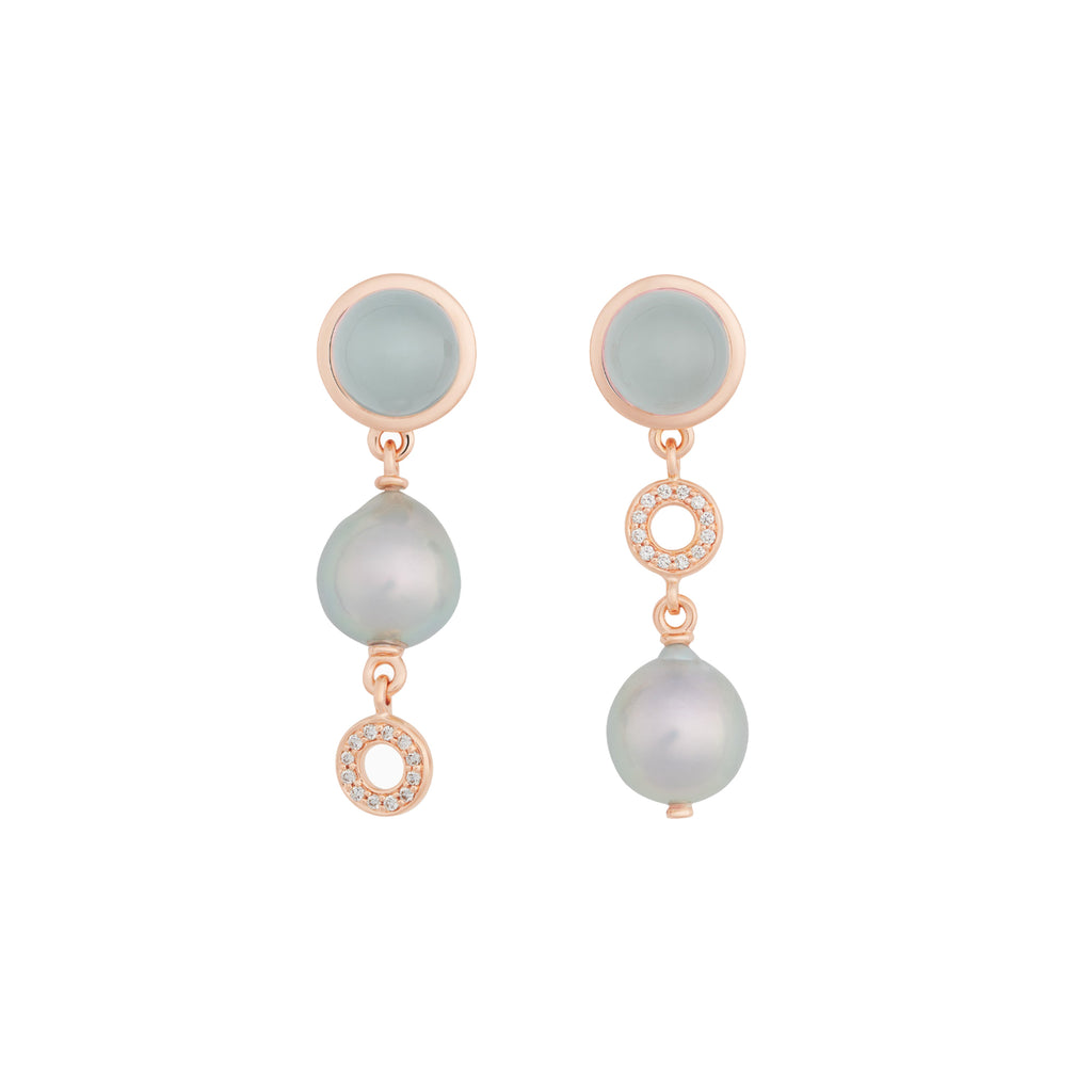 Bron Sushi Ohrschmuck (8OR4898AQCAKB9BR) aus Roségold mit Aquamarin und Diamant