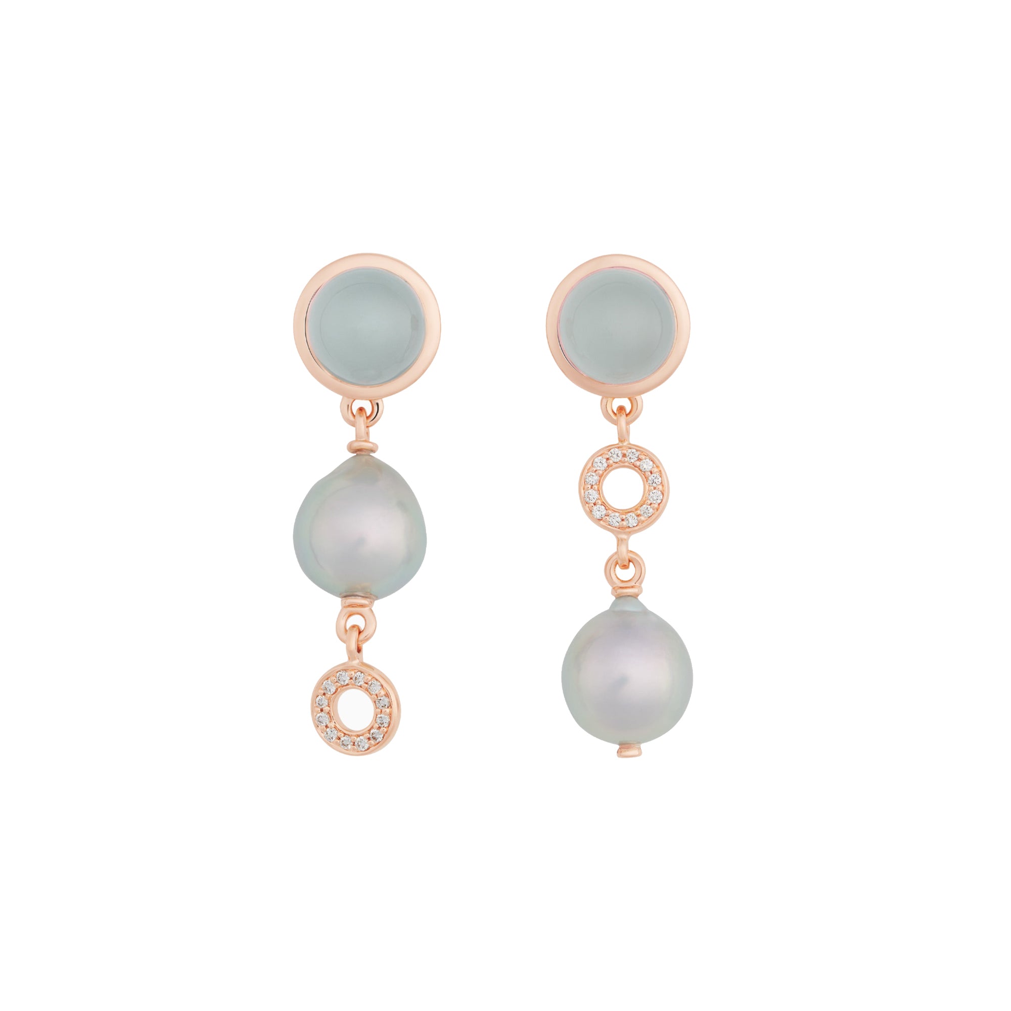 Bron Sushi Ohrschmuck (8OR4898AQCAKB9BR) aus Roségold mit Aquamarin und Diamant