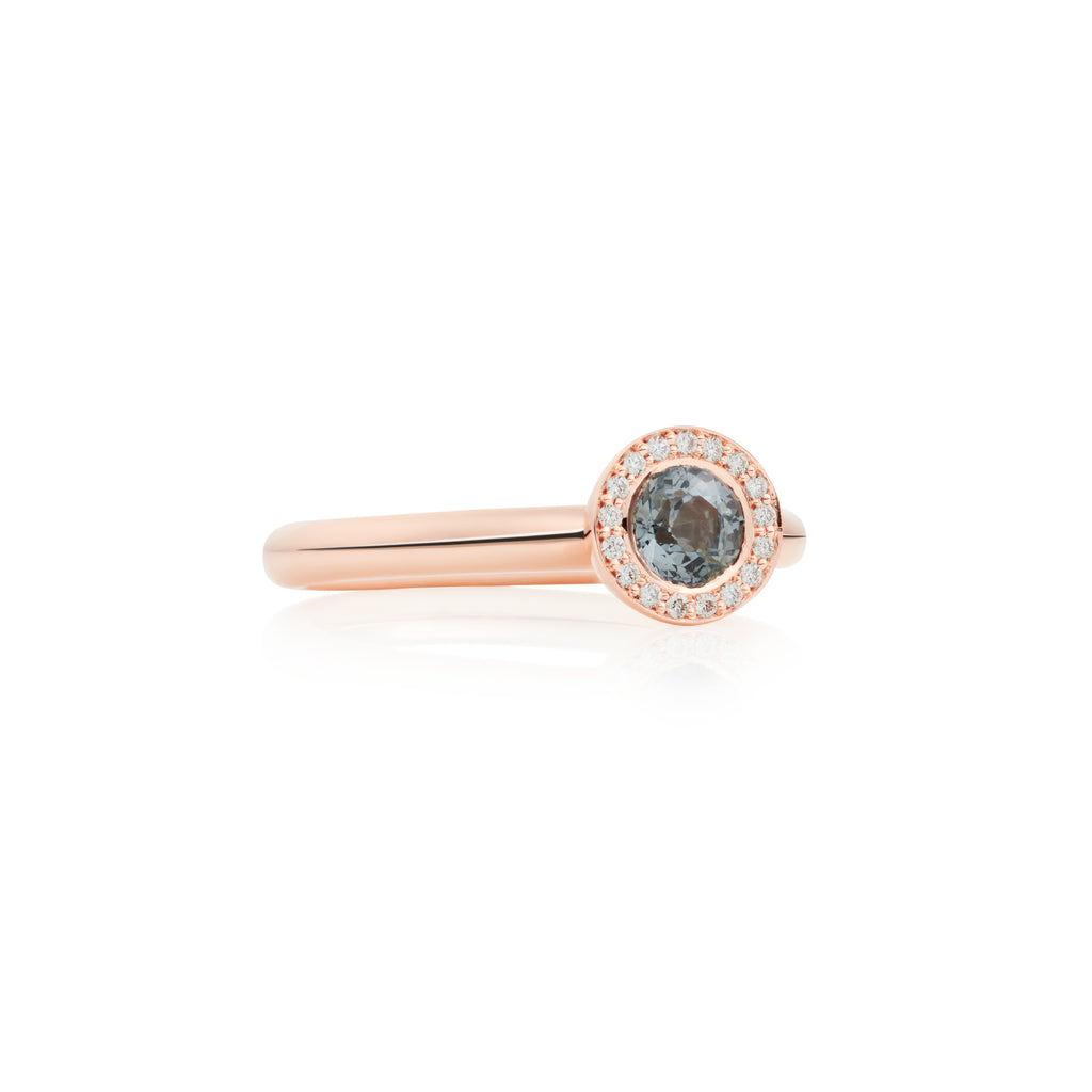 Bron Sushi Ring (8RR4567SPPBR) aus Roségold mit Diamant und Spinell