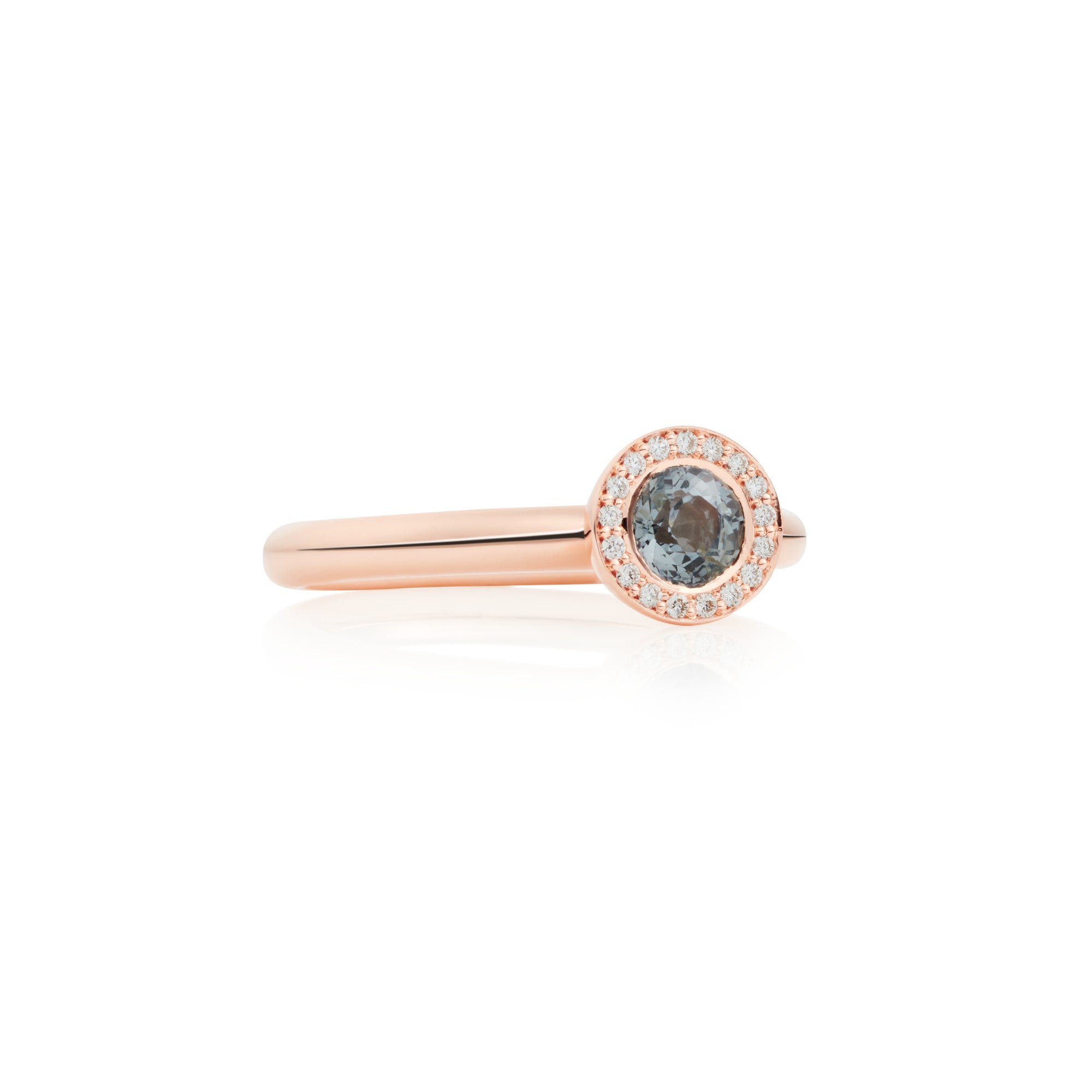 Bron Sushi Ring (8RR4567SPPBR) aus Roségold mit Diamant und Spinell