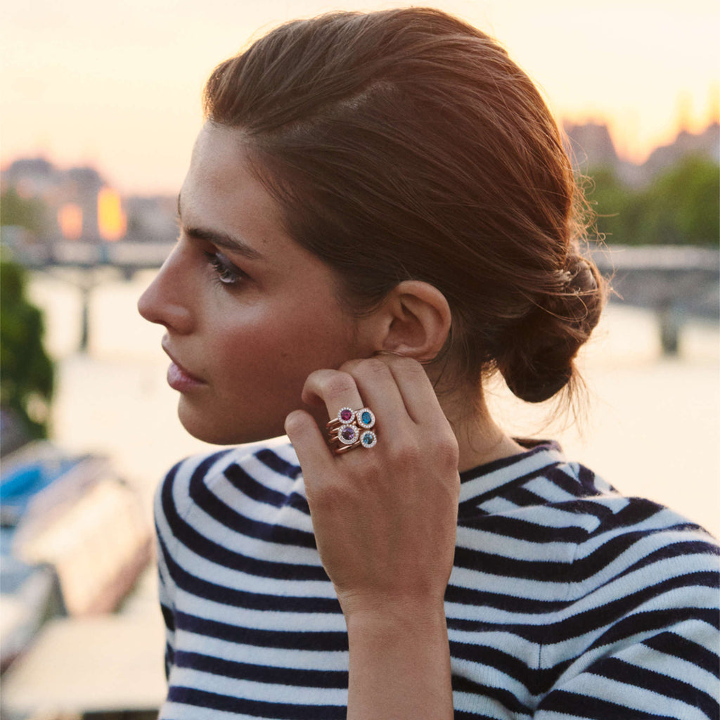 Bron Sushi Ring (8RR4567SPPBR) aus Roségold mit Diamant und Spinell