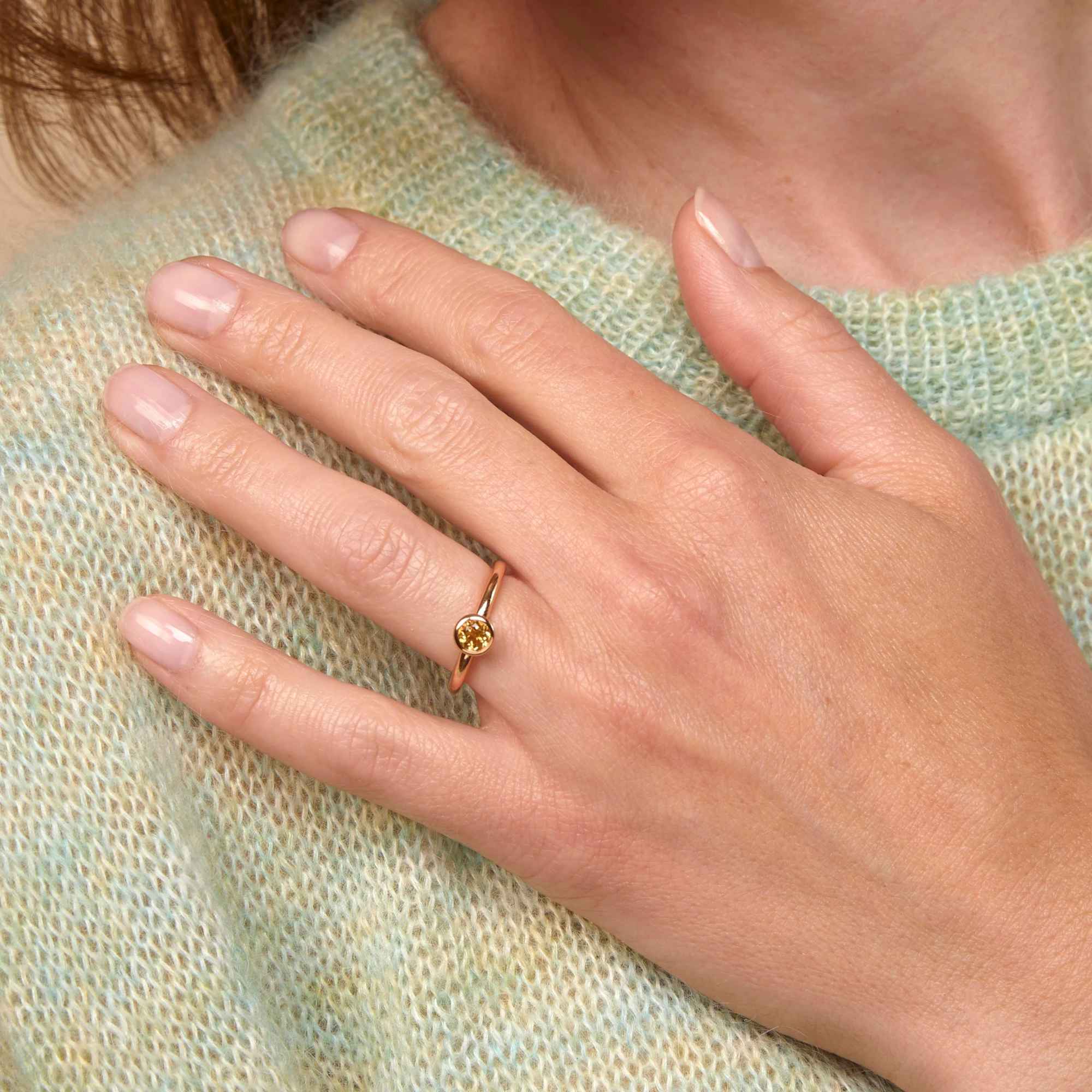 Bron Sushi Ring (8RR4851CI) aus Roségold mit Citrin