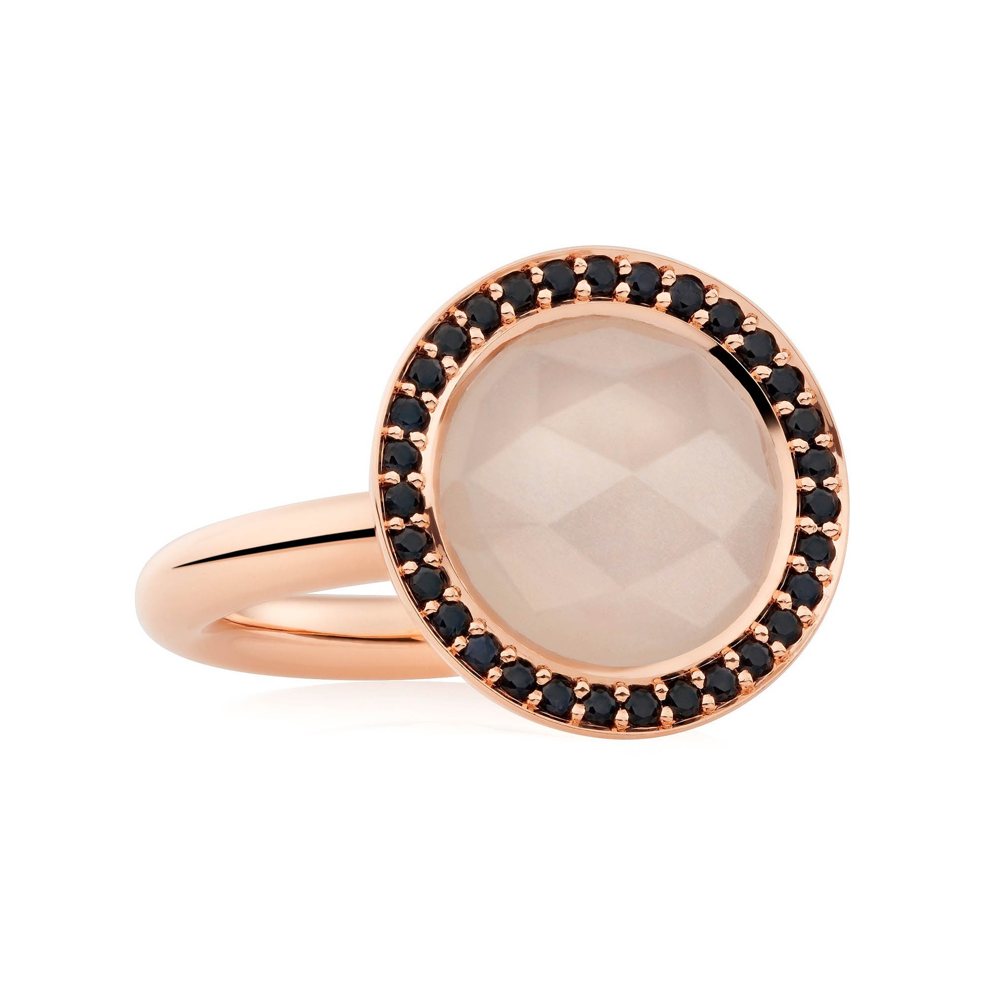 Bron Sushi Ring (8RR4865MWBZK) aus Roségold mit Diamant, Mondstein und Saphir