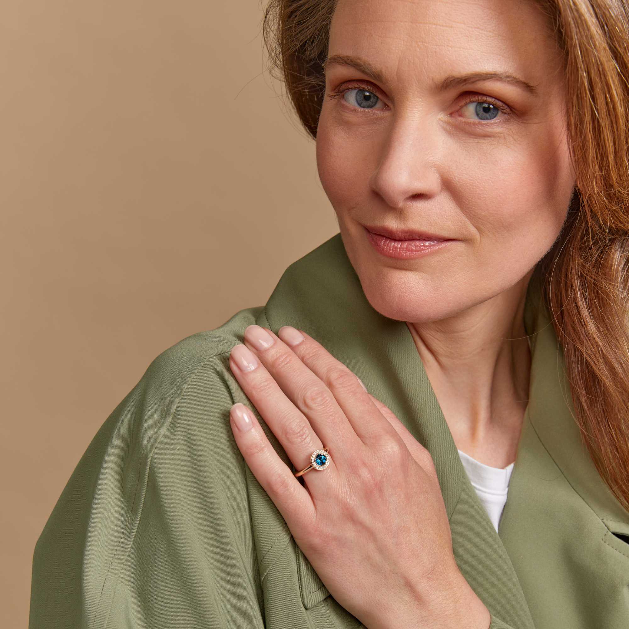 Bron Sushi Ring (8RR4873TLBR) aus Roségold mit Diamant und Topas